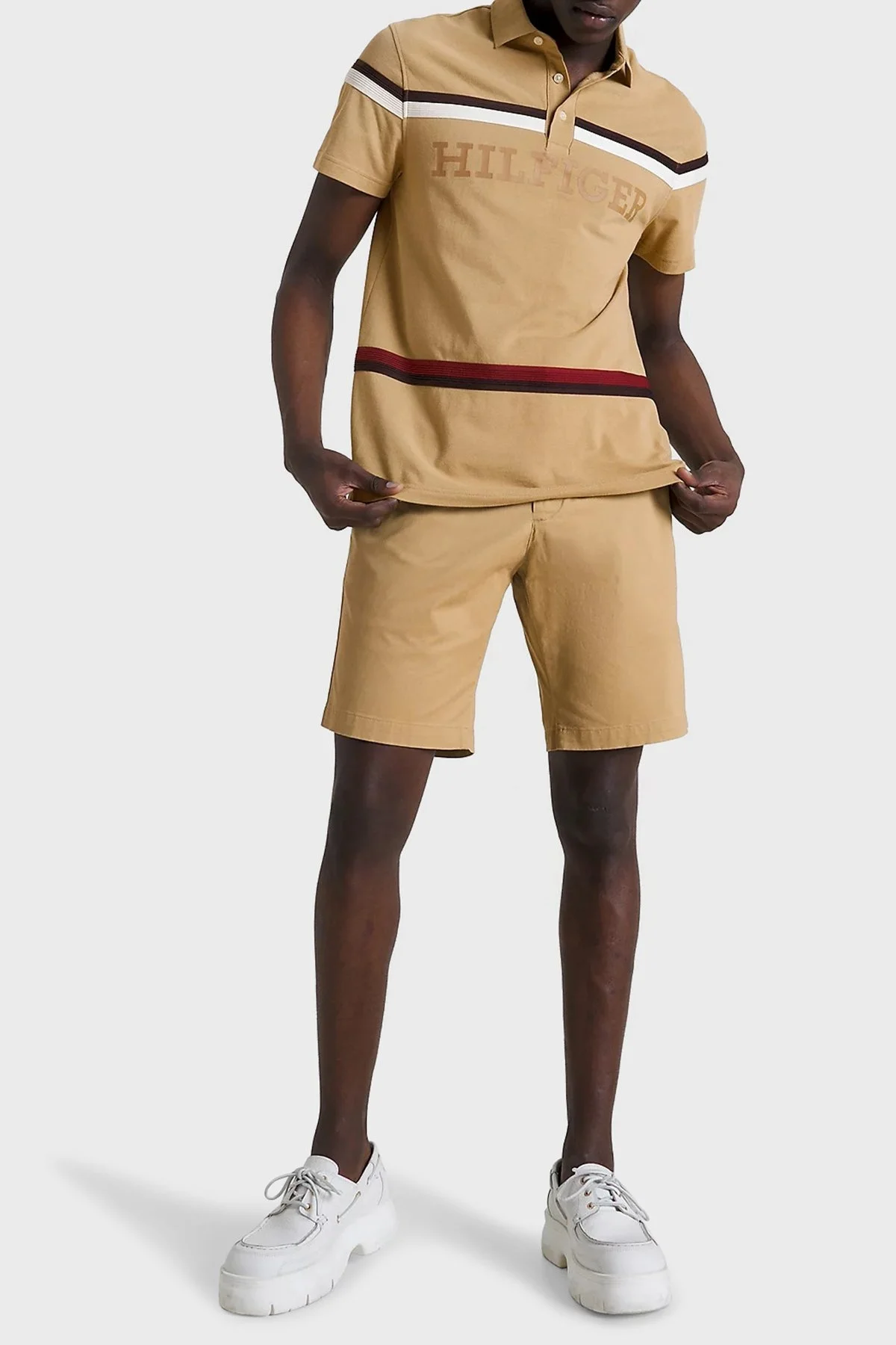 Tommy Hilfiger % 100 Pamuk Regular Fit Düğmeli Erkek Polo Yaka T Shirt MW0MW31555 RBL CAMEL - 2