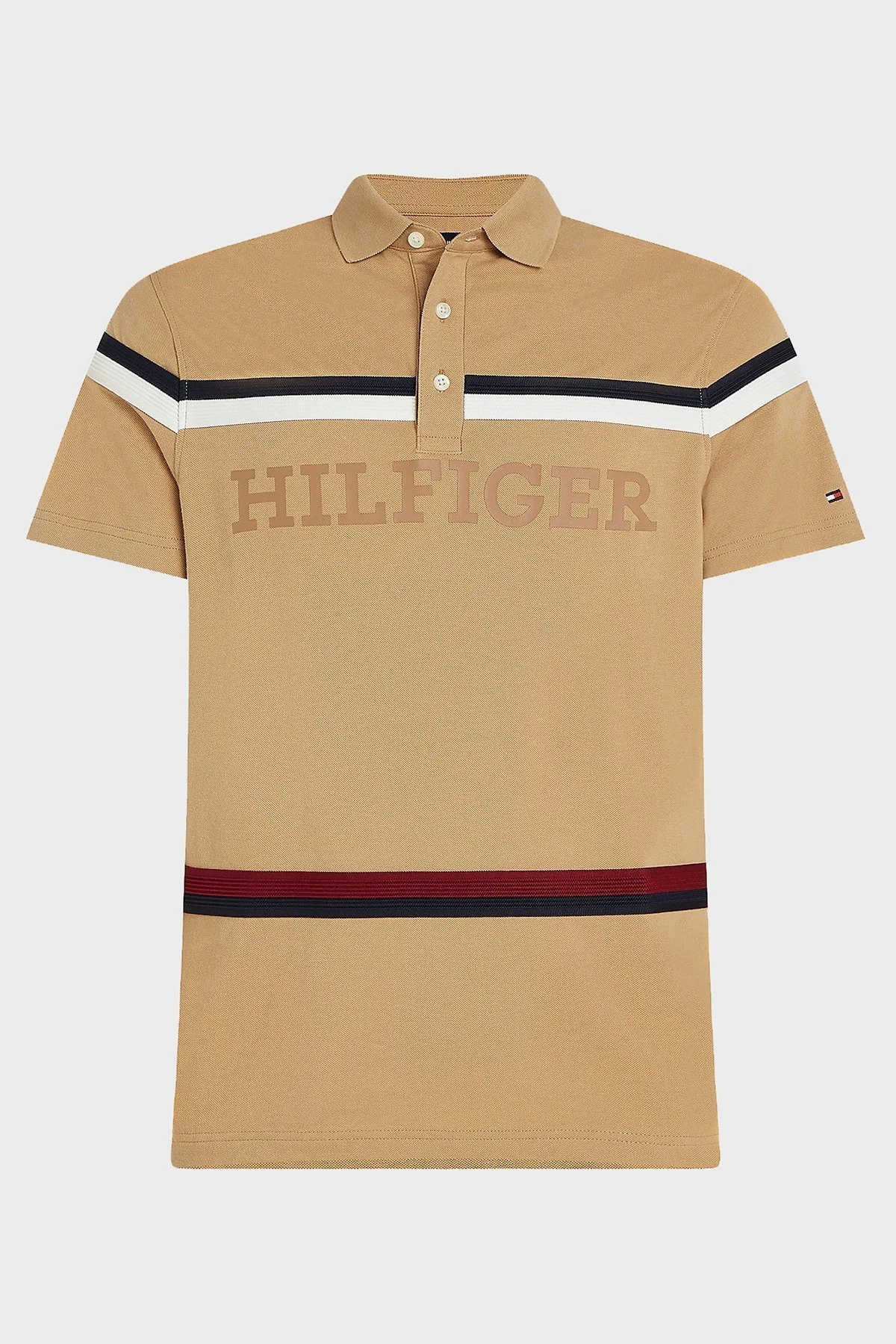 Tommy Hilfiger % 100 Pamuk Regular Fit Düğmeli Erkek Polo Yaka T Shirt MW0MW31555 RBL CAMEL - 5