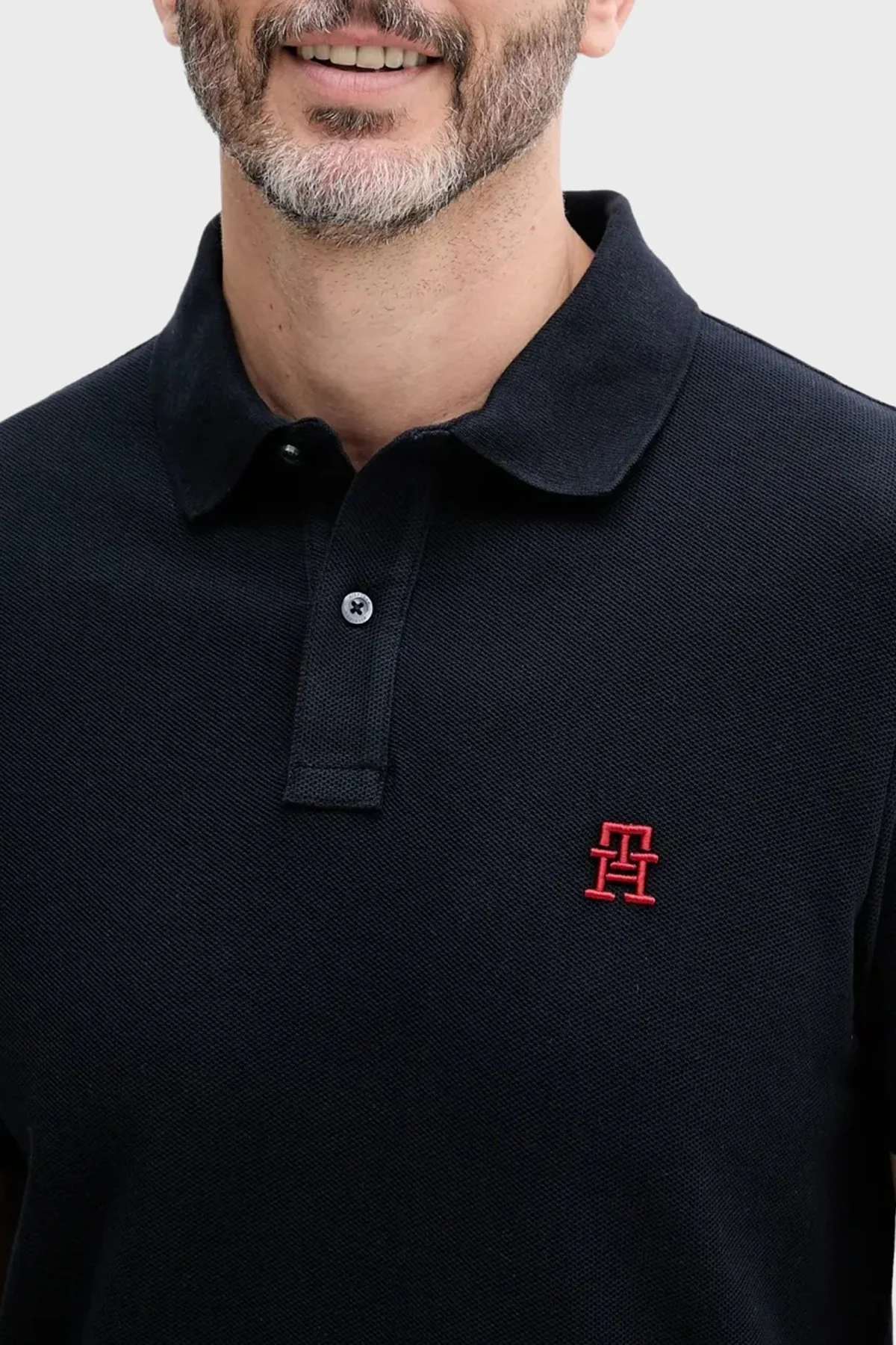 Tommy Hilfiger % 100 Pamuk Regular Fit Düğmeli Erkek Polo Yaka T Shirt MW0MW33167 DW5 LACİVERT - 6