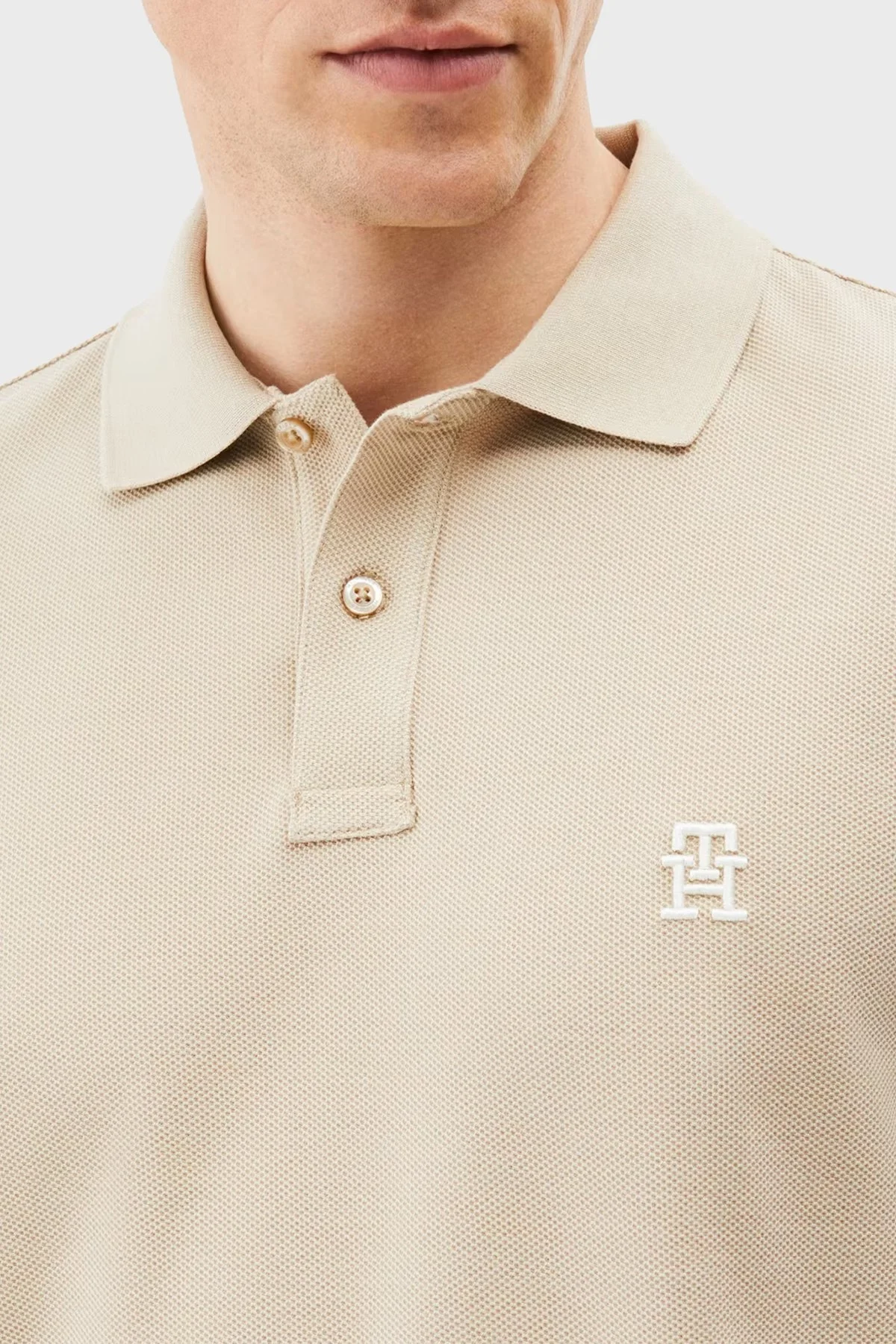 Tommy Hilfiger % 100 Pamuk Regular Fit Düğmeli Erkek Polo Yaka T Shirt MW0MW33167 RBT KUM - 9