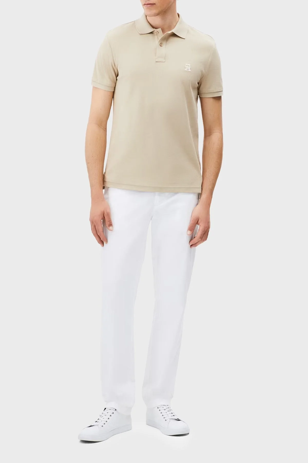 Tommy Hilfiger % 100 Pamuk Regular Fit Düğmeli Erkek Polo Yaka T Shirt MW0MW33167 RBT KUM - 12