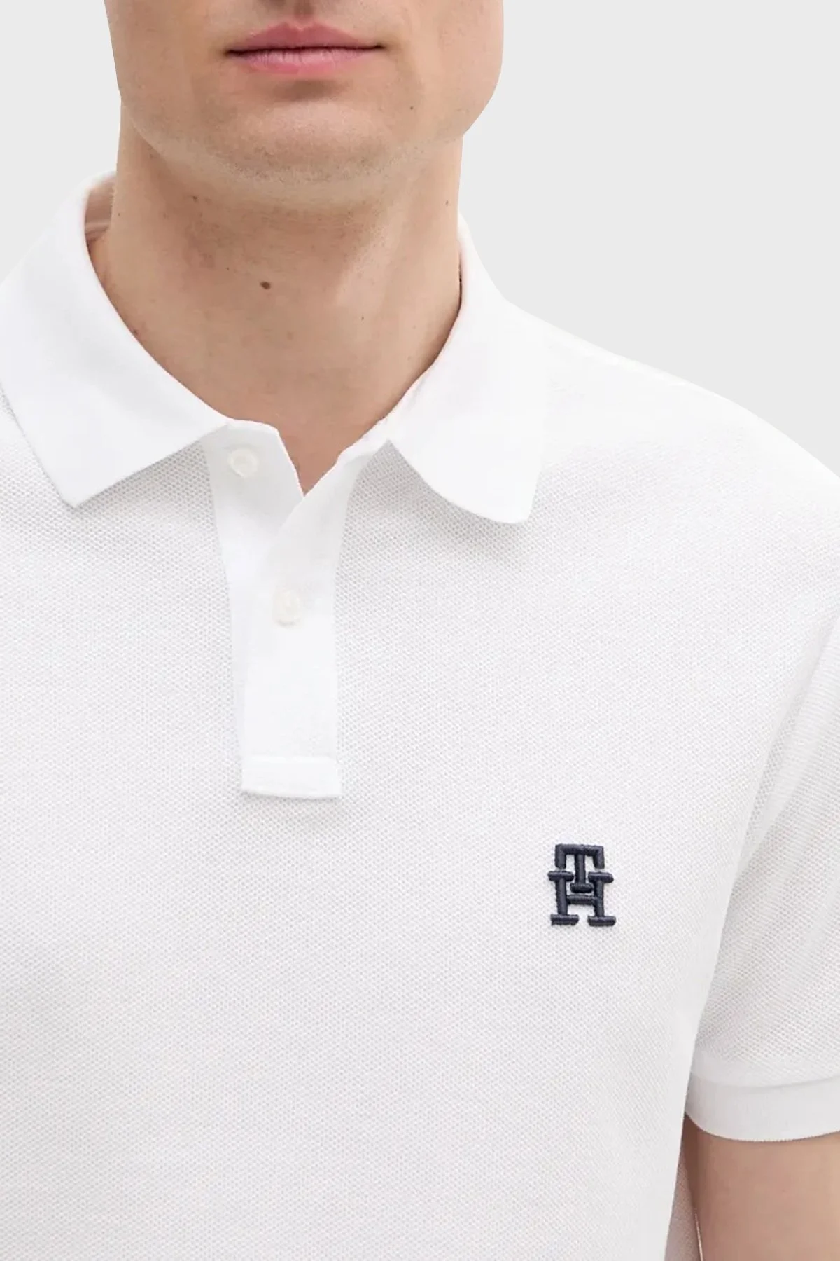 Tommy Hilfiger % 100 Pamuk Regular Fit Düğmeli Erkek Polo Yaka T Shirt MW0MW33167 YBR BEYAZ - 7