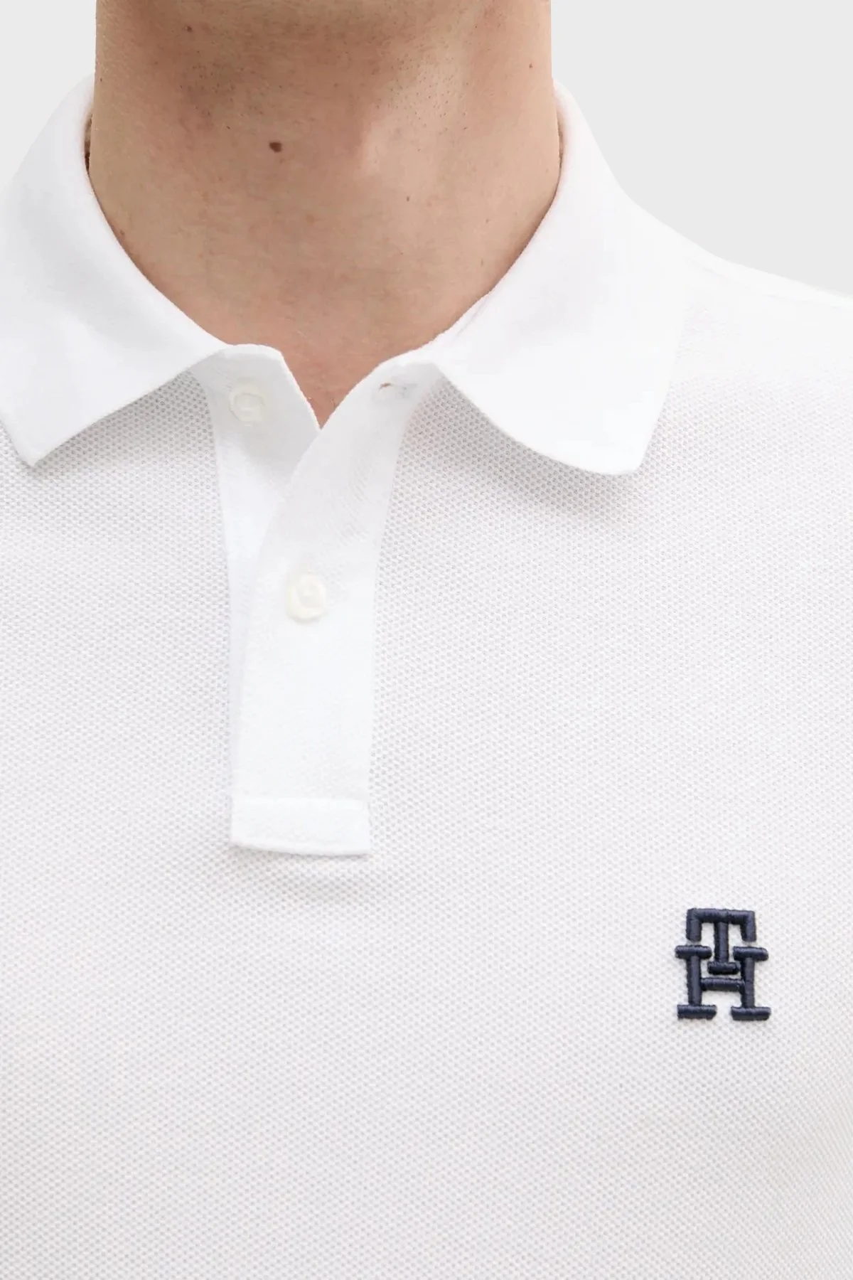 Tommy Hilfiger % 100 Pamuk Regular Fit Düğmeli Erkek Polo Yaka T Shirt MW0MW33167 YBR BEYAZ - 8