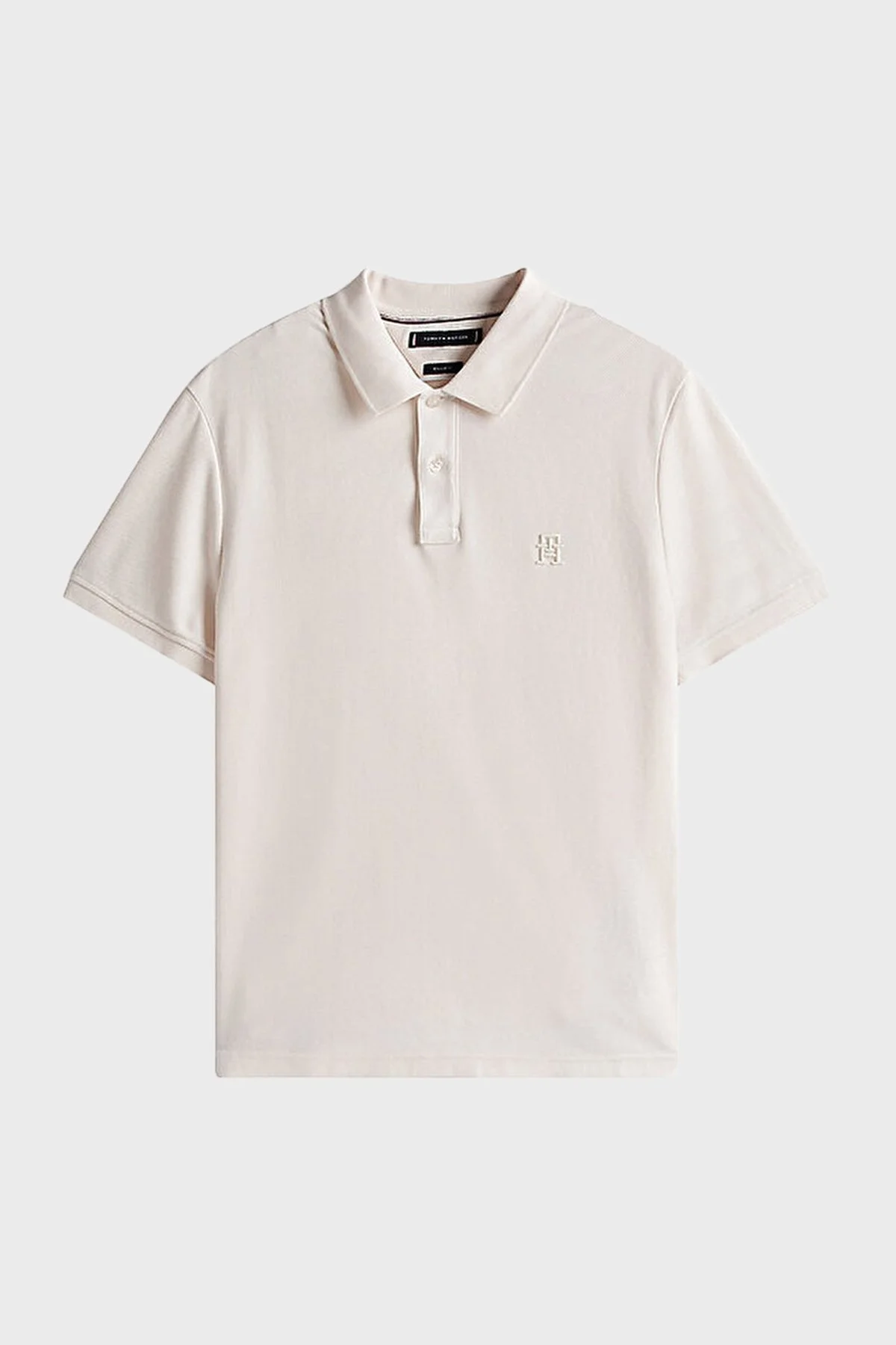 Tommy Hilfiger % 100 Pamuk Regular Fit Düğmeli Erkek Polo Yaka T Shirt MW0MW33167 Z00 AÇIK BEJ - 5
