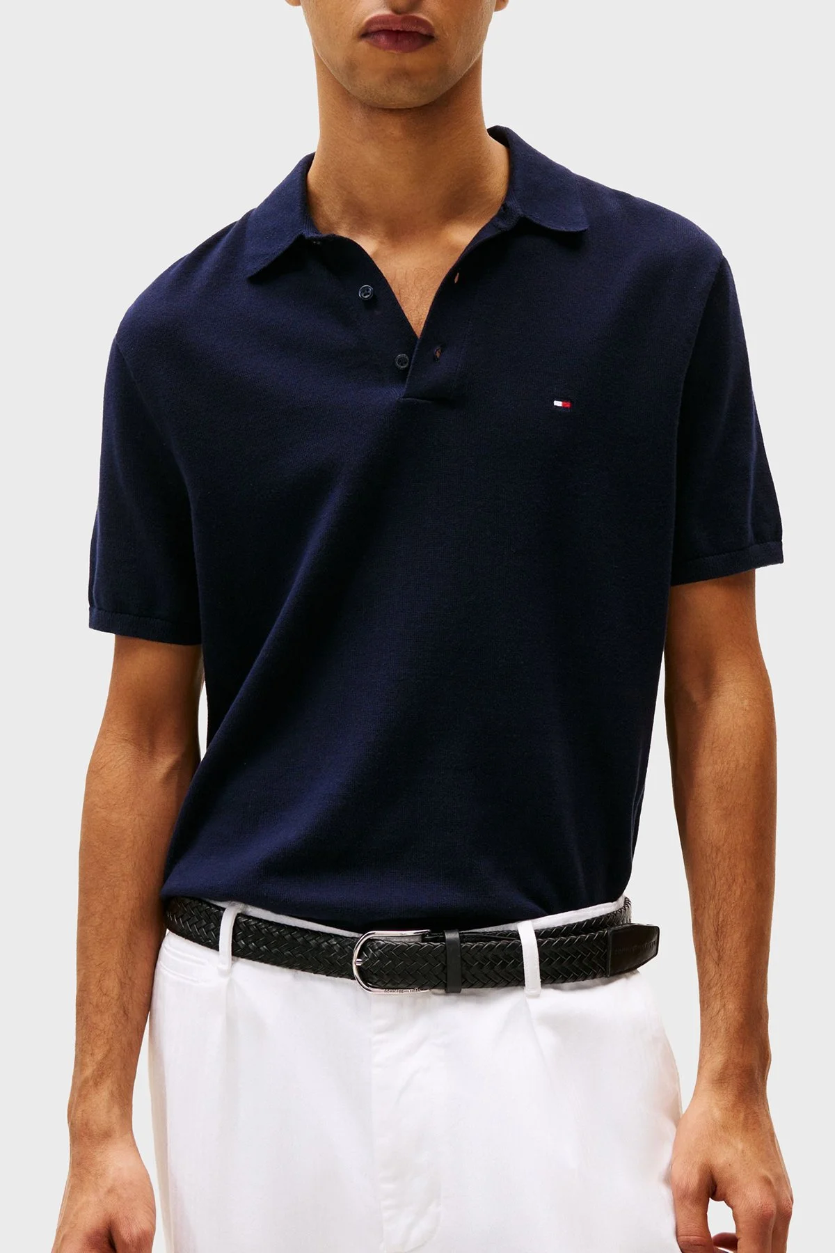 Tommy Hilfiger % 100 Pamuk Regular Fit Düğmeli Erkek Polo Yaka T Shirt MW0MW37396 DW5 LACİVERT - 1