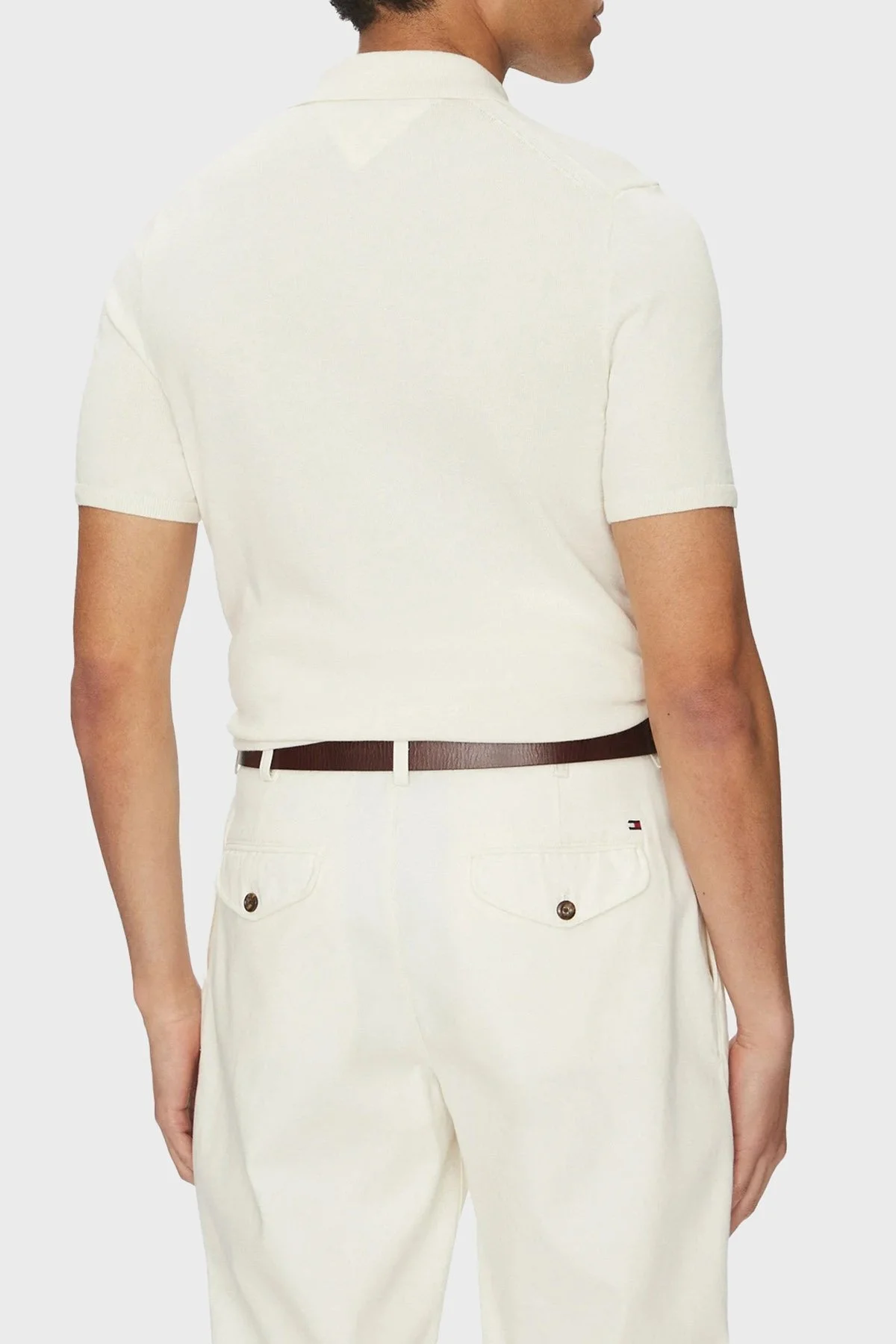 Tommy Hilfiger % 100 Pamuk Regular Fit Düğmeli Erkek Polo Yaka T Shirt MW0MW37396 Z00 AÇIK BEJ - 8