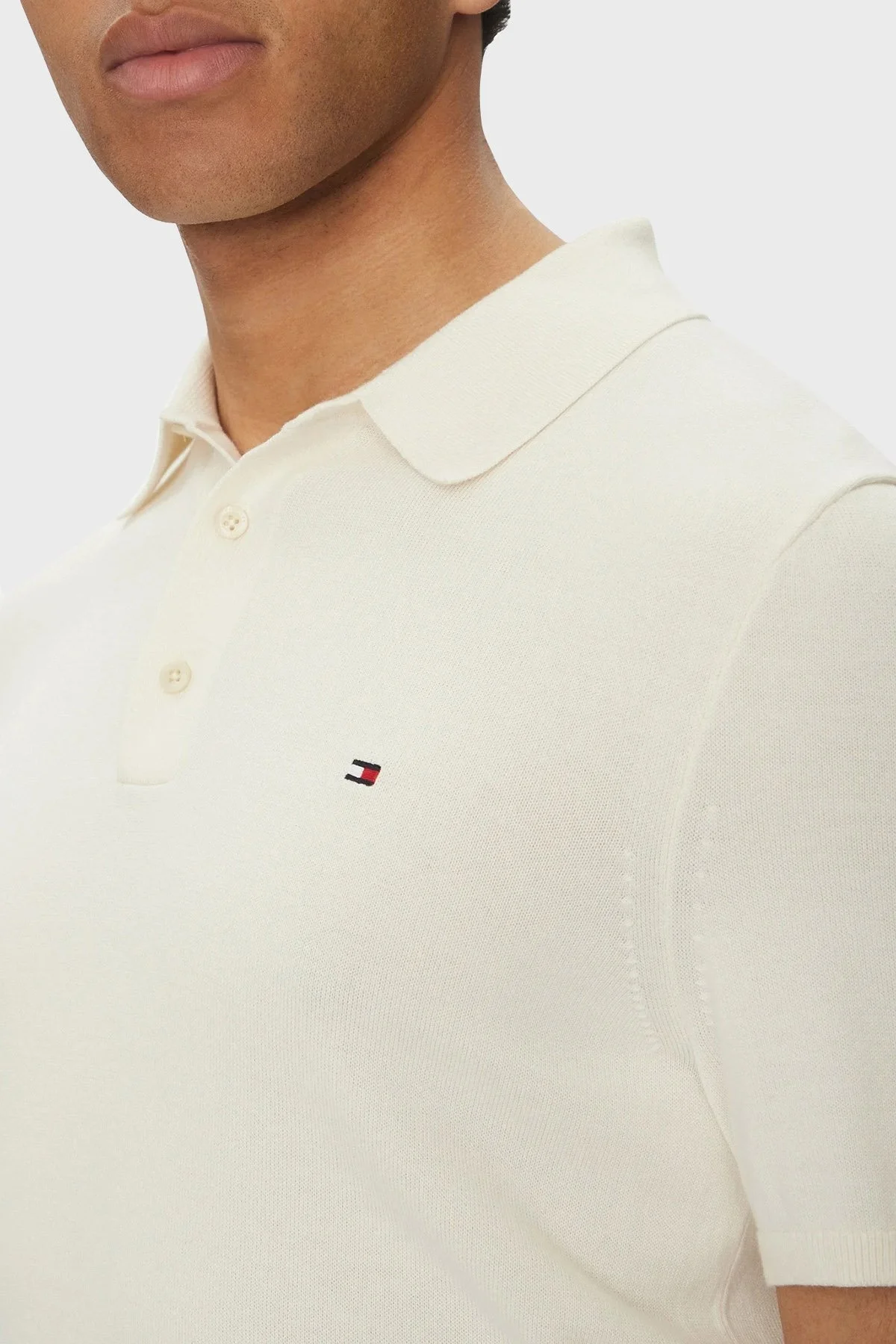 Tommy Hilfiger % 100 Pamuk Regular Fit Düğmeli Erkek Polo Yaka T Shirt MW0MW37396 Z00 AÇIK BEJ - 9