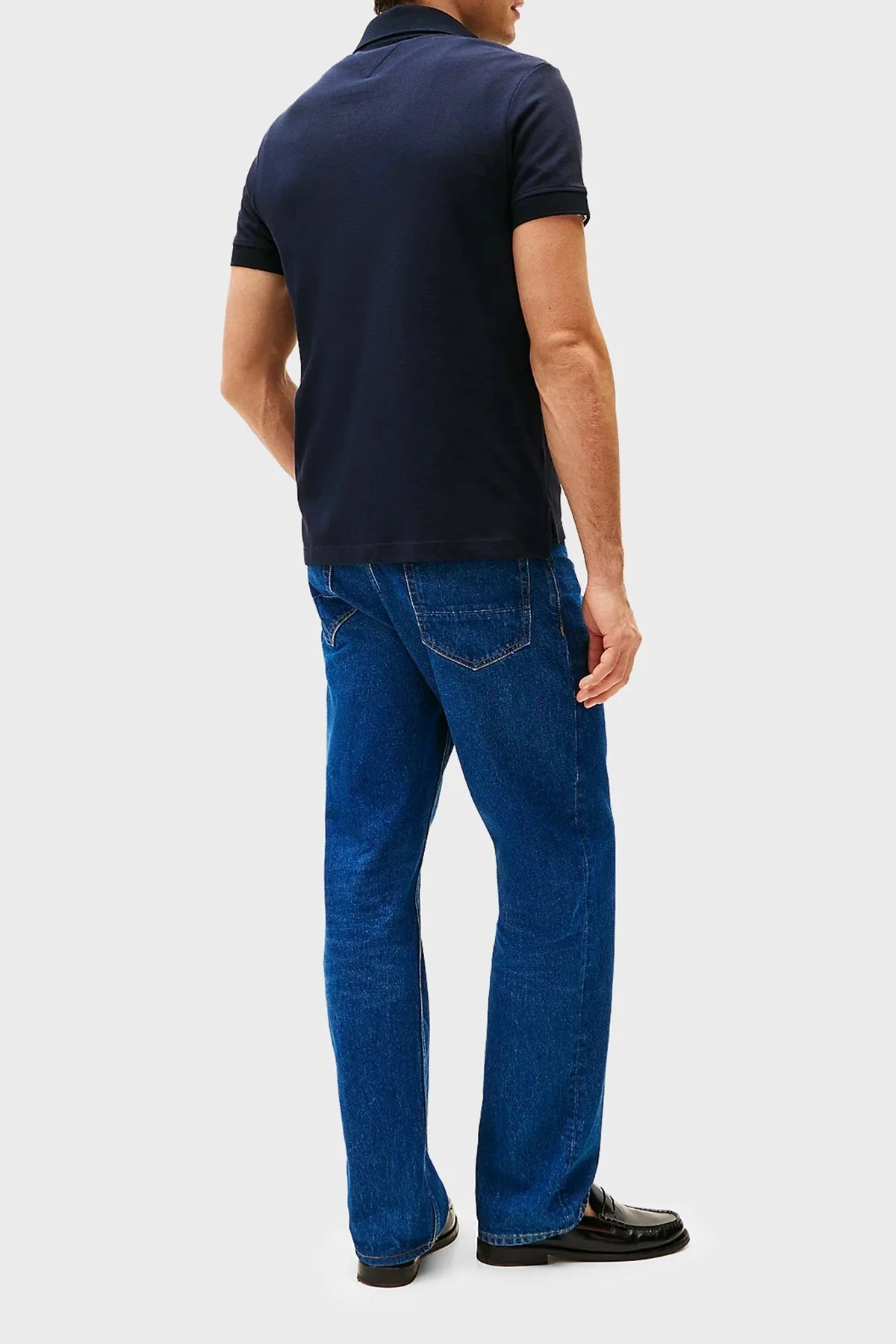 Tommy Hilfiger % 100 Pamuk Regular Fit Düğmeli Erkek Polo Yaka T Shirt MW0MW38456 DW5 LACİVERT - 8