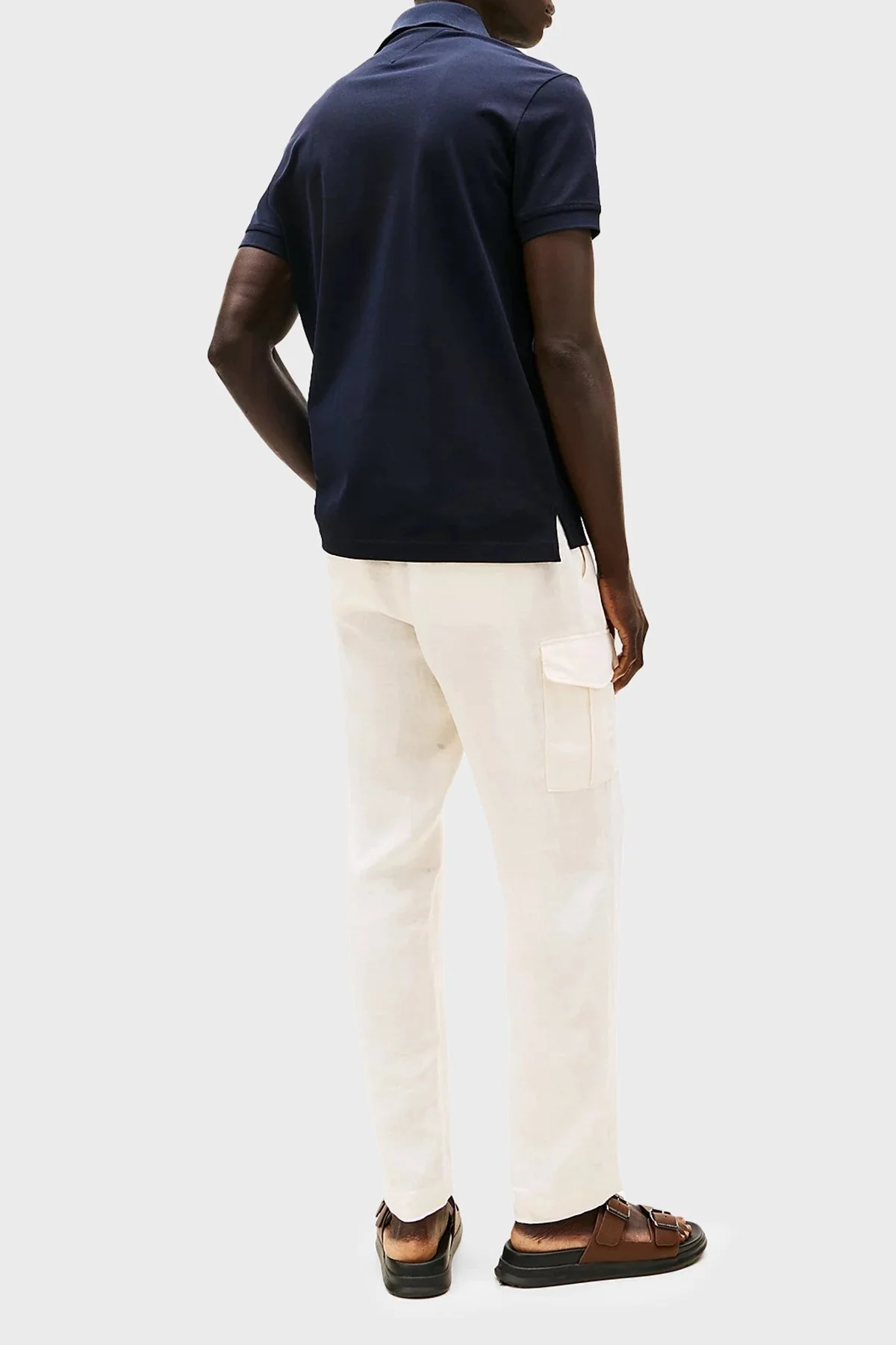 Tommy Hilfiger % 100 Pamuk Regular Fit Düğmeli Erkek Polo Yaka T Shirt MW0MW38491 DW5 LACİVERT - 8