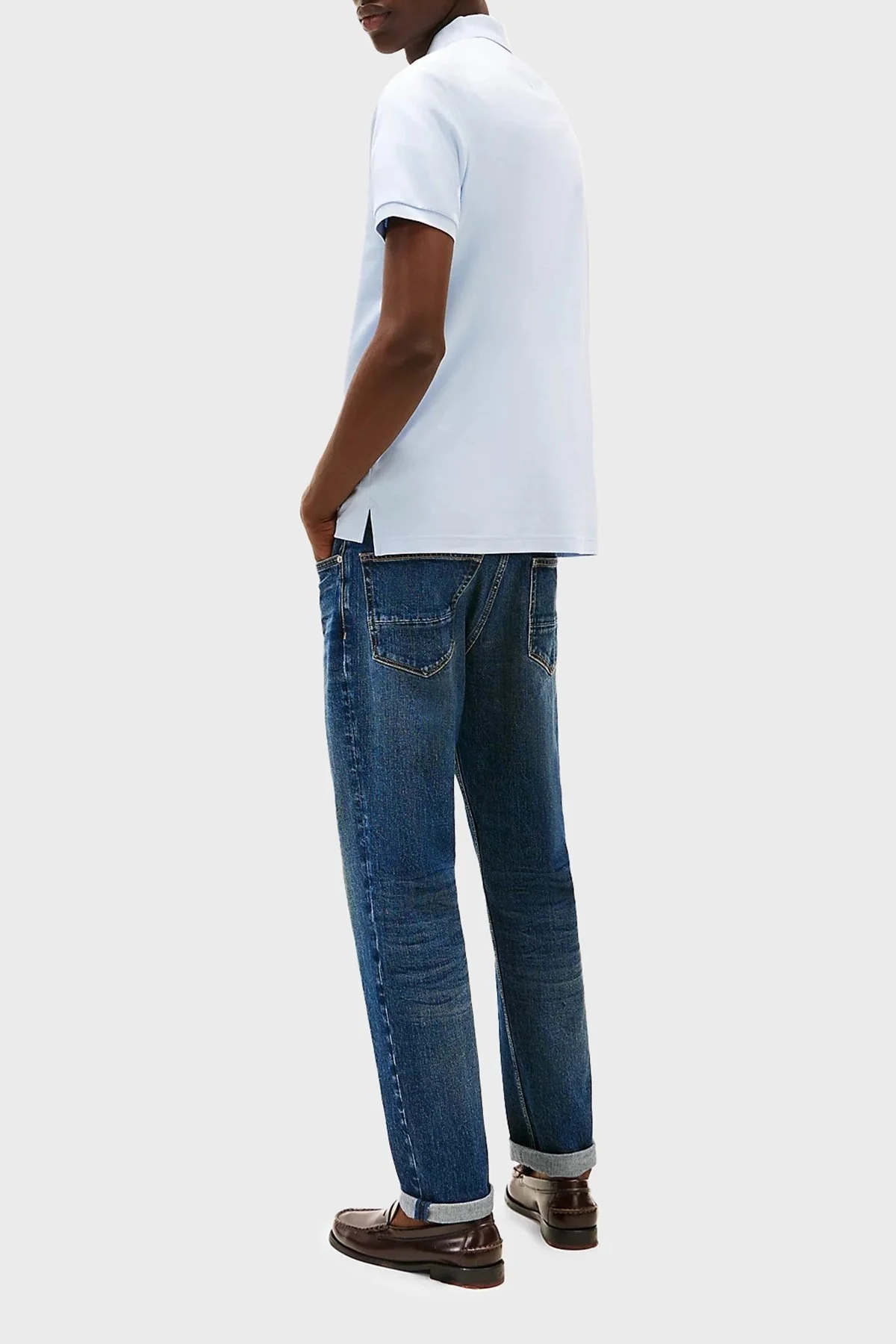 Tommy Hilfiger % 100 Pamuk Regular Fit Düğmeli Erkek Polo Yaka T Shirt MW0MW39994 C1O AÇIK MAVİ - 8