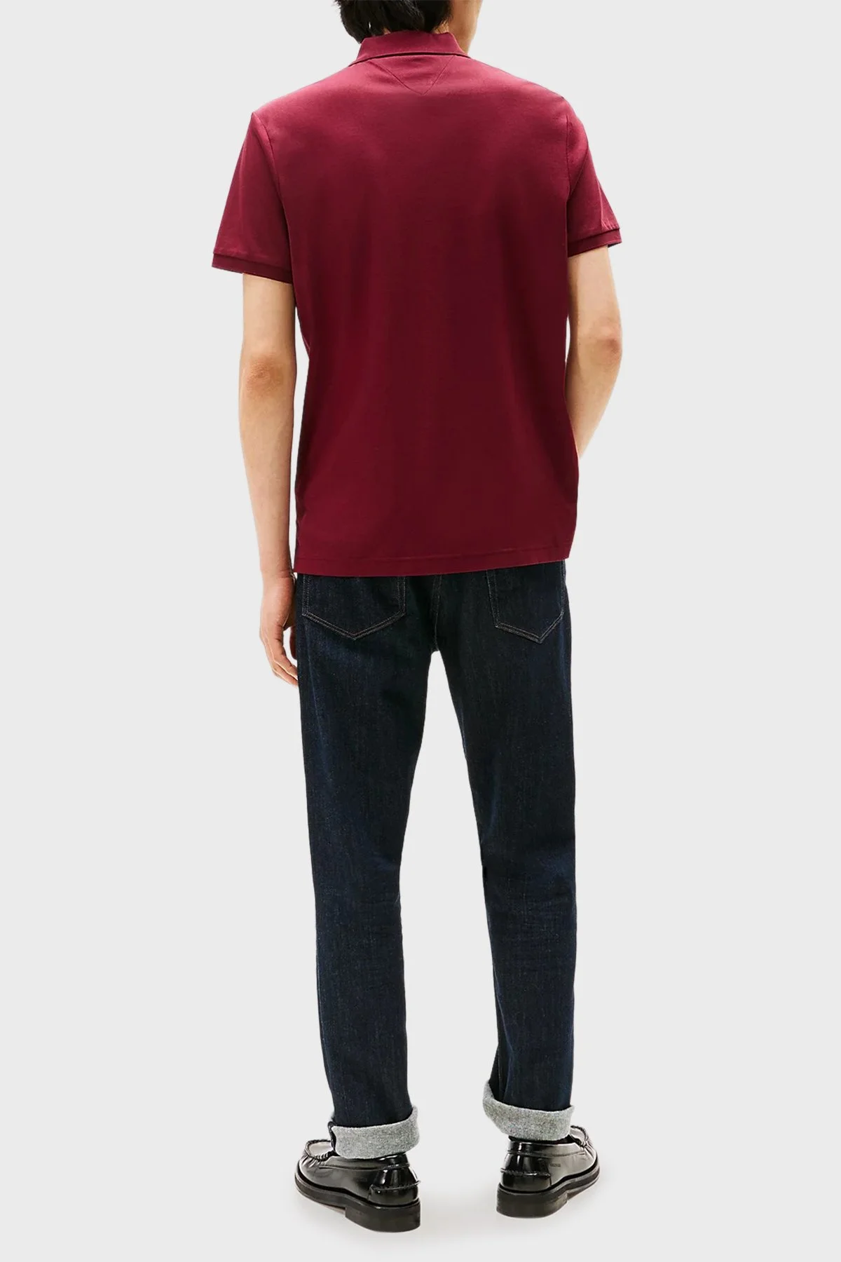 Tommy Hilfiger % 100 Pamuk Regular Fit Düğmeli Erkek Polo Yaka T Shirt MW0MW39994 VLP BORDO - 3