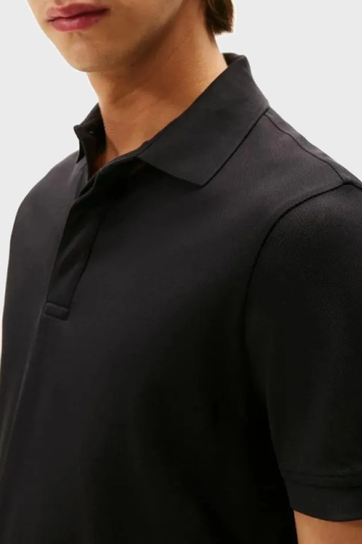 Tommy Hilfiger % 100 Pamuk Regular Fit Düğmeli Erkek Polo Yaka T Shirt MW0MW41513 BDS SİYAH - 3