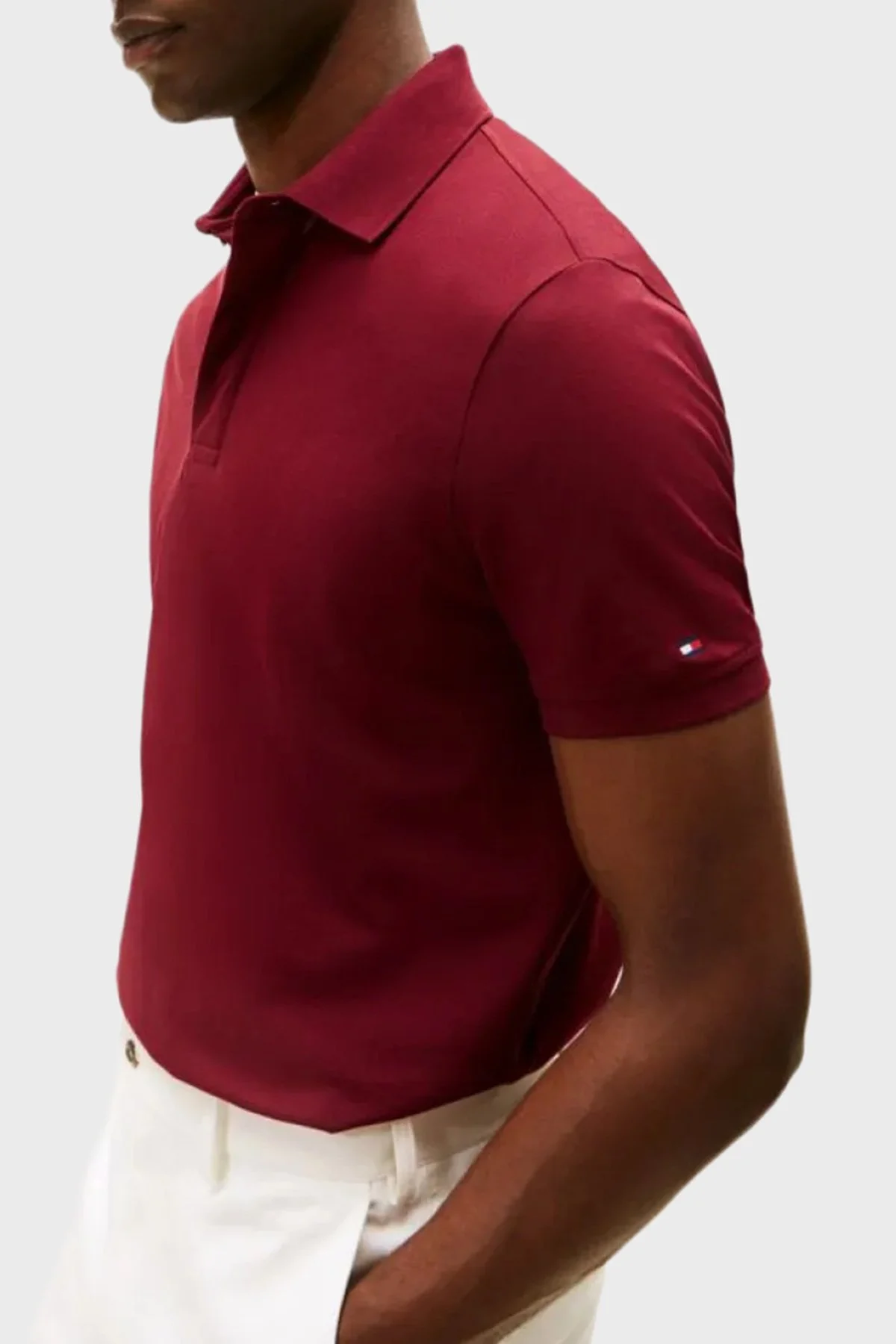 Tommy Hilfiger % 100 Pamuk Regular Fit Düğmeli Erkek Polo Yaka T Shirt MW0MW41513 VLP BORDO - 3