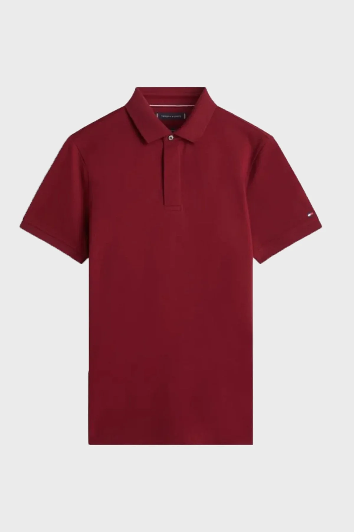 Tommy Hilfiger % 100 Pamuk Regular Fit Düğmeli Erkek Polo Yaka T Shirt MW0MW41513 VLP BORDO - 4