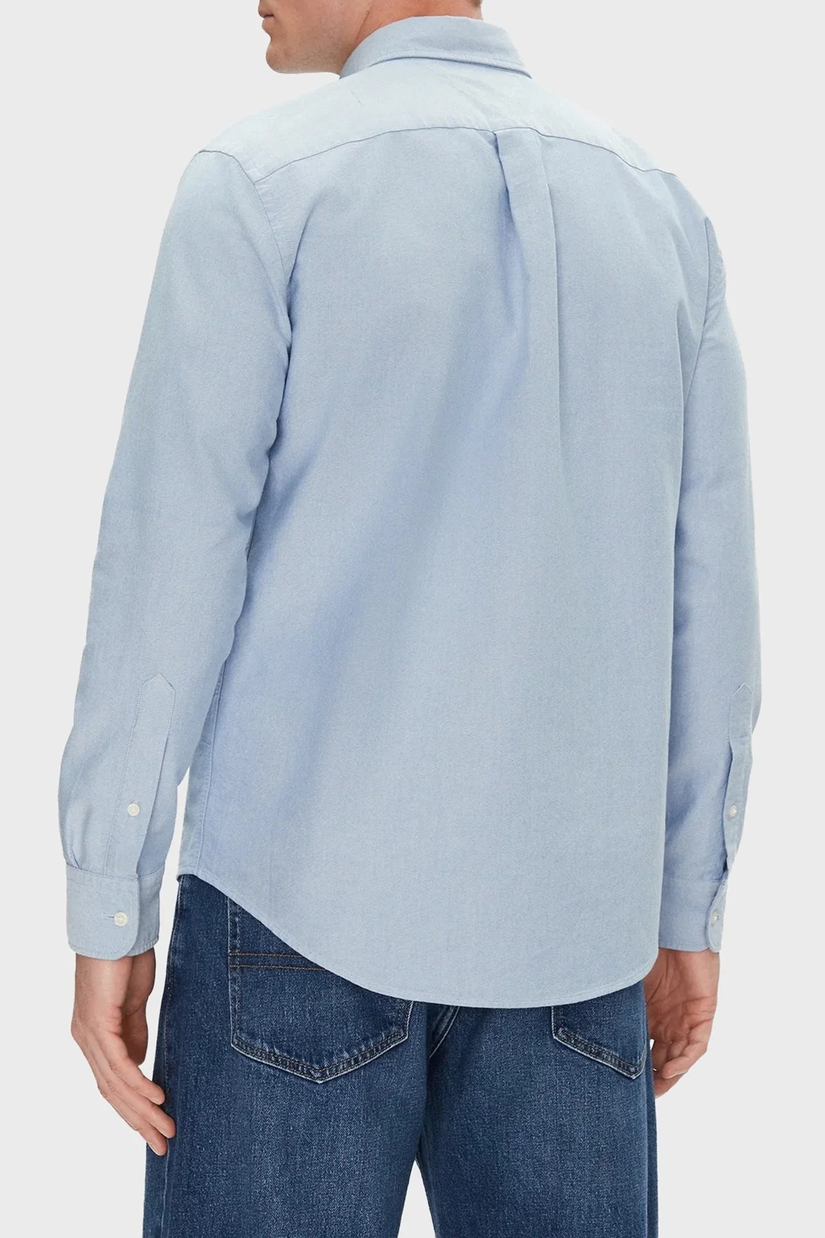 Tommy Hilfiger % 100 Pamuk Regular Fit Düğmeli Yaka Logolu Erkek Gömlek MW0MW39235 0GZ AÇIK MAVİ - 8