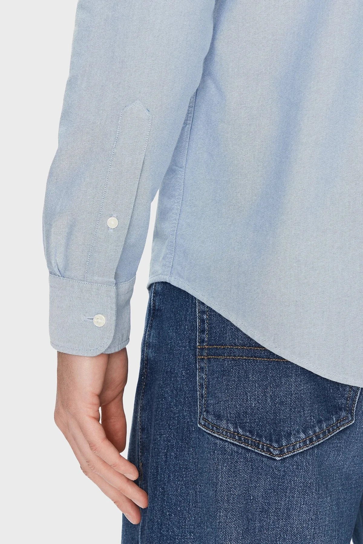 Tommy Hilfiger % 100 Pamuk Regular Fit Düğmeli Yaka Logolu Erkek Gömlek MW0MW39235 0GZ AÇIK MAVİ - 9