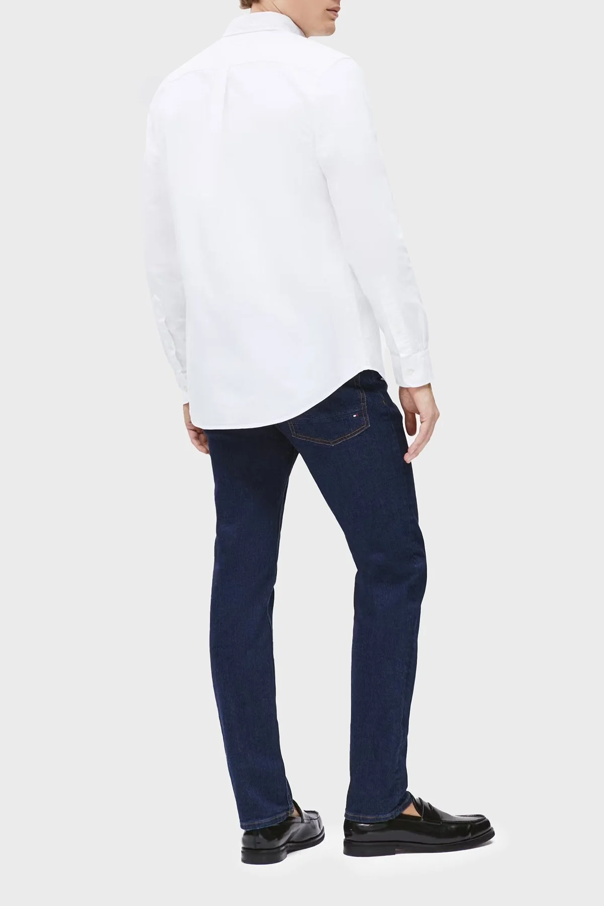 Tommy Hilfiger % 100 Pamuk Regular Fit Düğmeli Yaka Logolu Erkek Gömlek MW0MW39235 YCF BEYAZ - 7