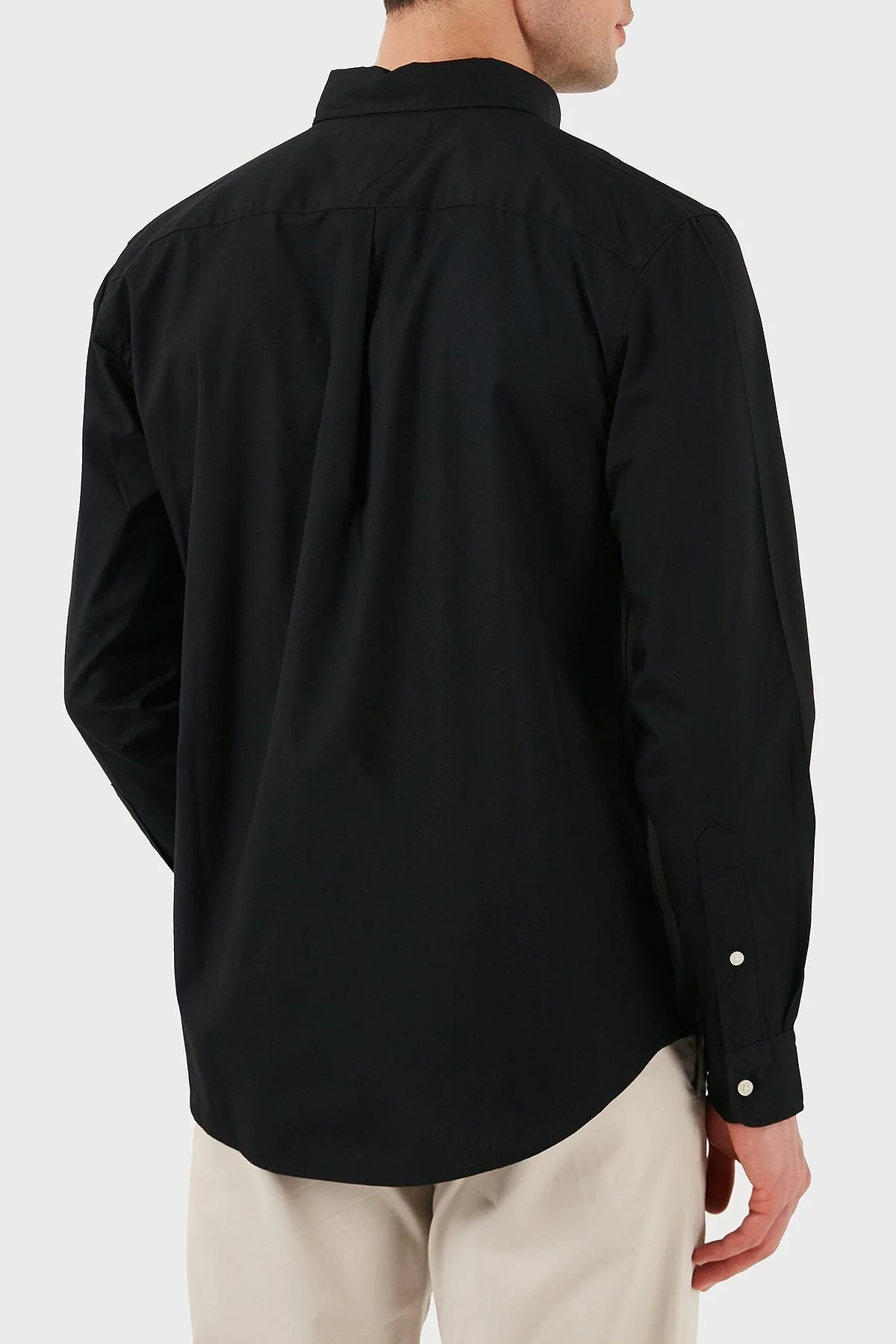 Tommy Hilfiger% 100 Pamuk Regular Fit Düğmeli Yaka Logolu Erkek Gömlek MW0MW39988 BDS SİYAH - 8