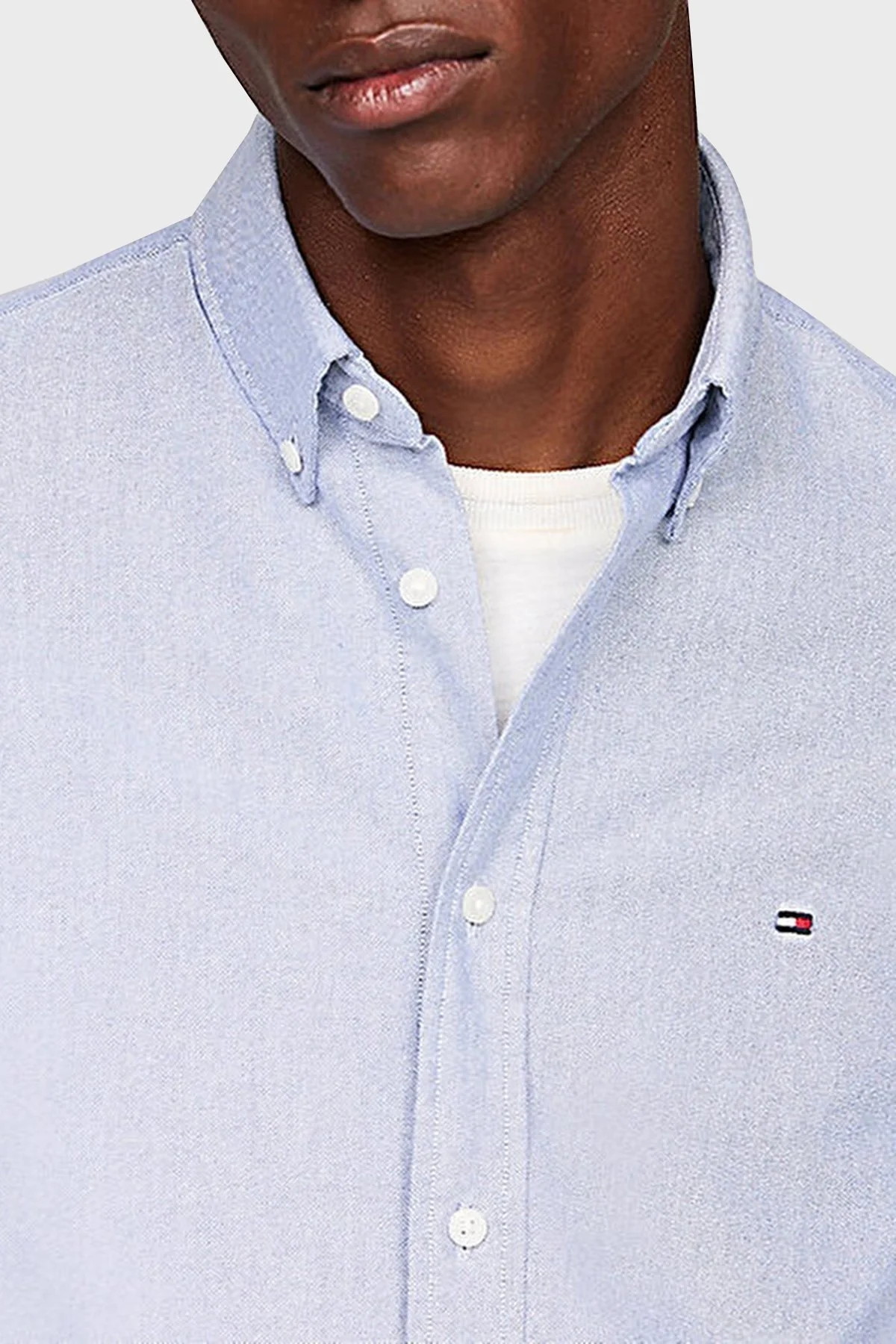 Tommy Hilfiger % 100 Pamuk Regular Fit Erkek Gömlek MW0MW35774 CI0 MAVİ - 9