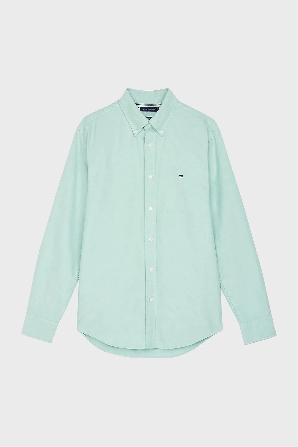 Tommy Hilfiger % 100 Pamuk Regular Fit Erkek Gömlek MW0MW35774 L4F YEŞİL - 5