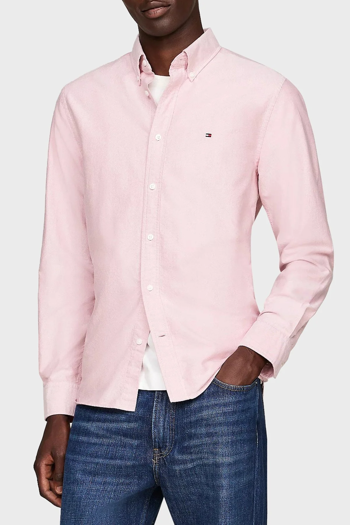 Tommy Hilfiger % 100 Pamuk Regular Fit Erkek Gömlek MW0MW35774 XI0 PEMBE - 7