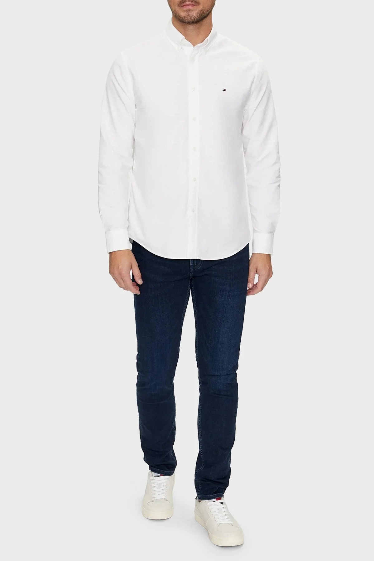 Tommy Hilfiger % 100 Pamuk Regular Fit Erkek Gömlek MW0MW35774 YCF BEYAZ - 3