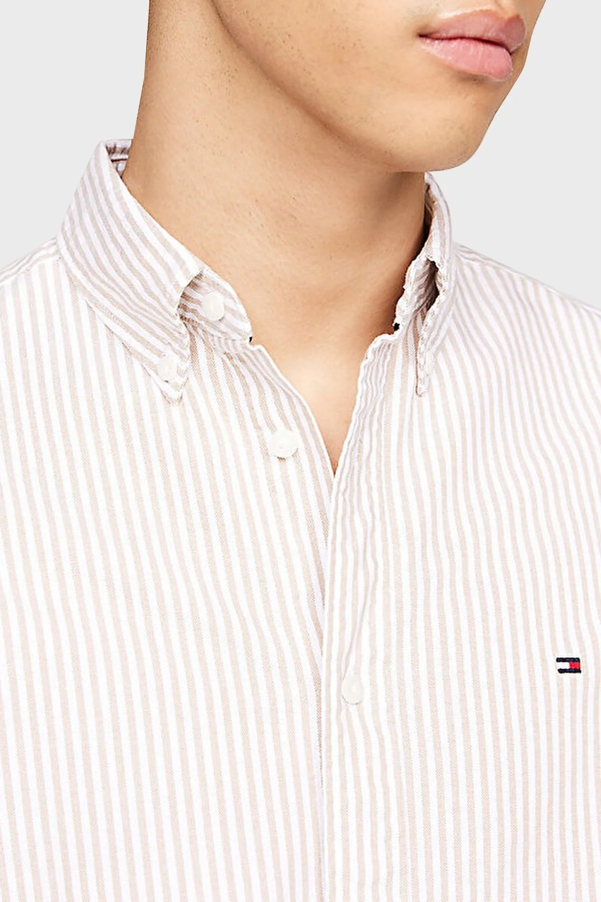 Tommy Hilfiger % 100 Pamuk Regular Fit Erkek Gömlek MW0MW36238 0C8 KOYU HAKİ - 3