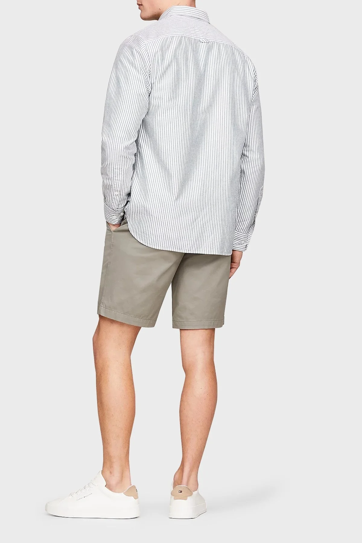 Tommy Hilfiger % 100 Pamuk Regular Fit Erkek Gömlek MW0MW36238 0CI YEŞİL-BEYAZ - 2