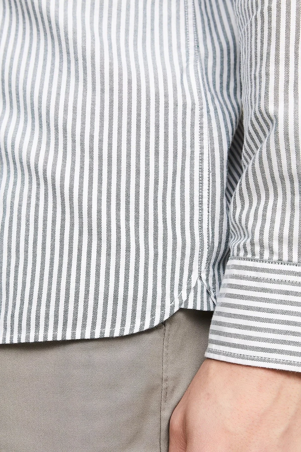 Tommy Hilfiger % 100 Pamuk Regular Fit Erkek Gömlek MW0MW36238 0CI YEŞİL-BEYAZ - 5