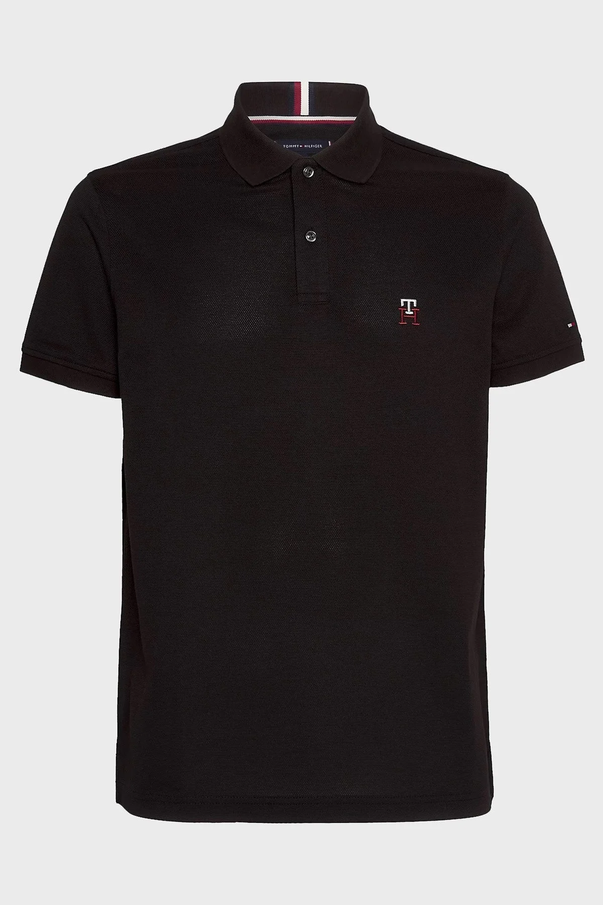 Tommy Hilfiger % 100 Pamuk Regular Fit Erkek Polo Yaka T Shirt MW0MW31683 BDS SİYAH - 1