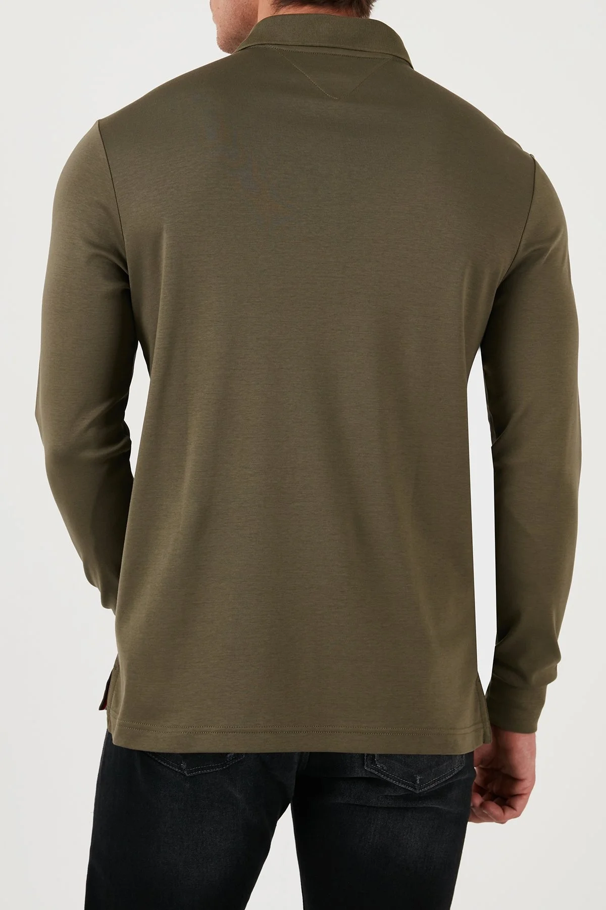 Tommy Hilfiger % 100 Pamuk Regular Fit Erkek Polo Yaka Sweat MW0MW37317 RBN KOYU HAKİ - 2