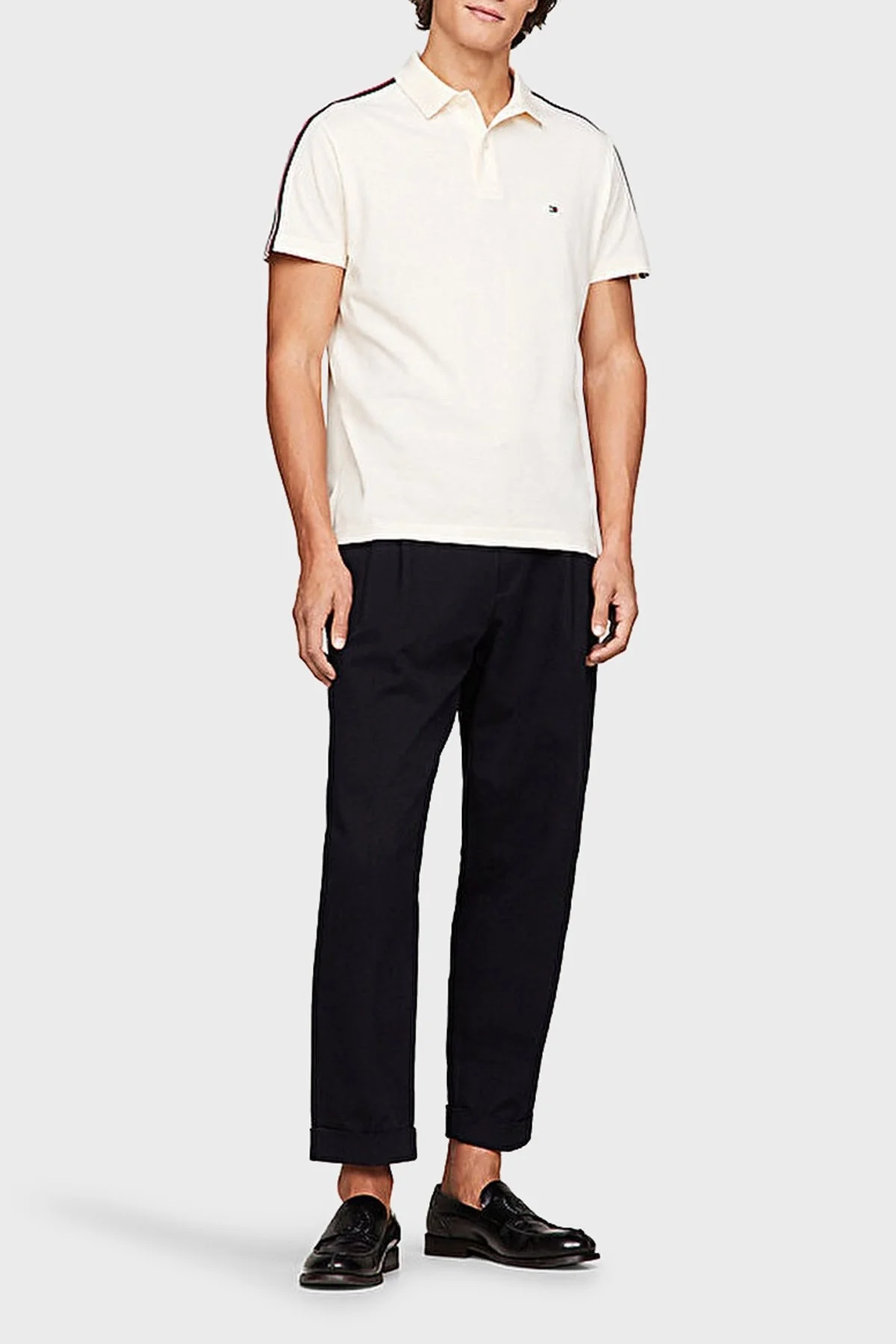 Tommy Hilfiger % 100 Pamuk Regular Fit Erkek Polo Yaka T Shirt MW0MW33591 AEF BEJ - 2