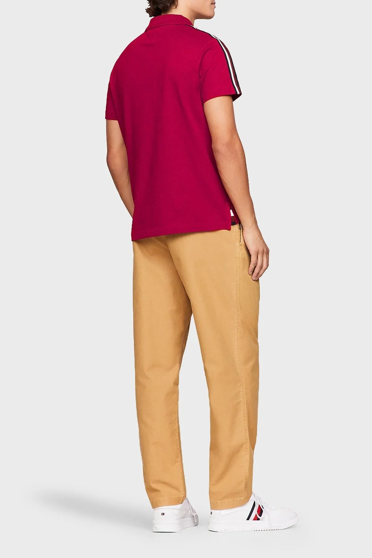 Tommy Hilfiger % 100 Pamuk Regular Fit Erkek Polo Yaka T Shirt MW0MW33591 XJV KIRMIZI - 9
