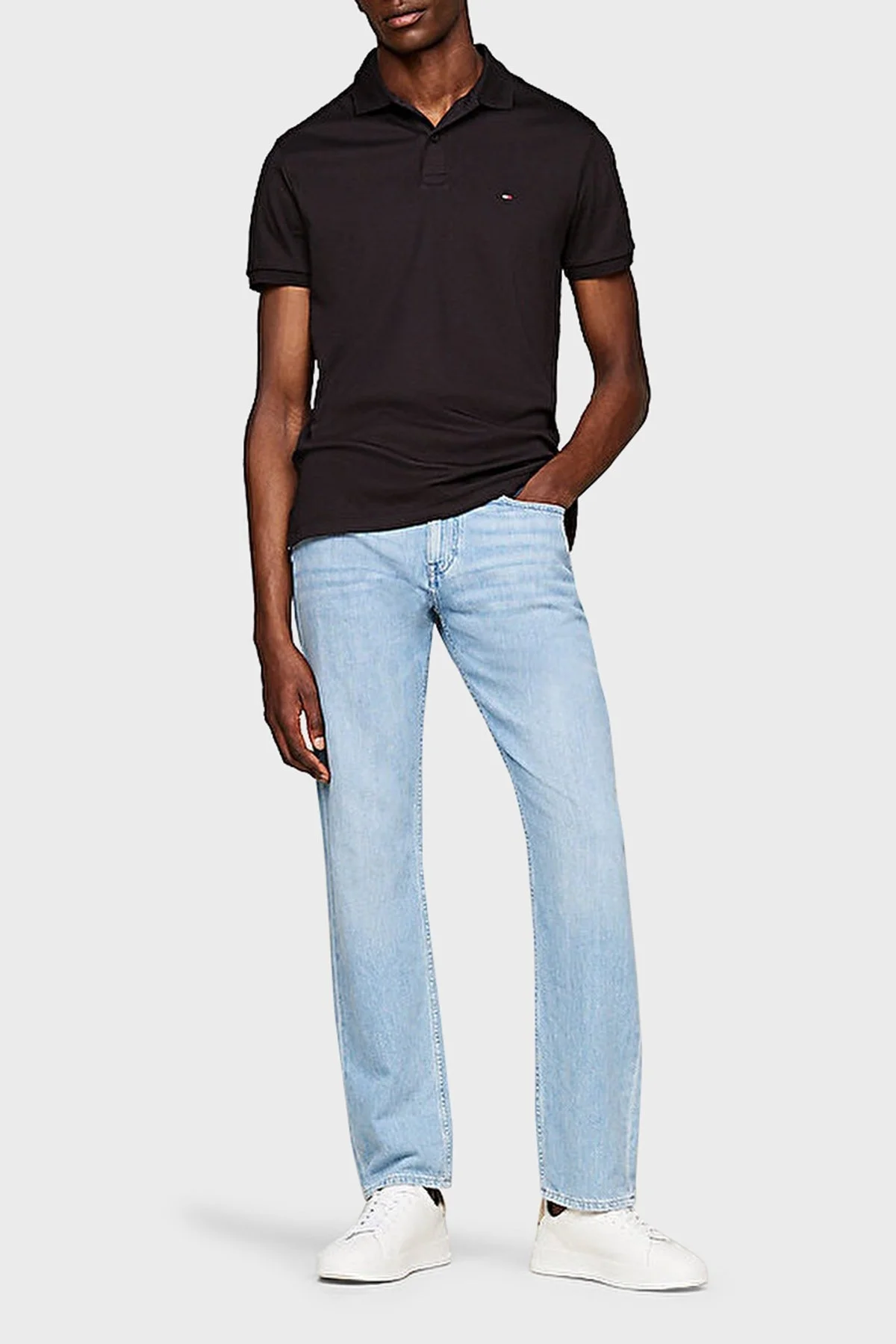 Tommy Hilfiger % 100 Pamuk Regular Fit Erkek Polo Yaka T Shirt MW0MW35585 BDS SİYAH - 7