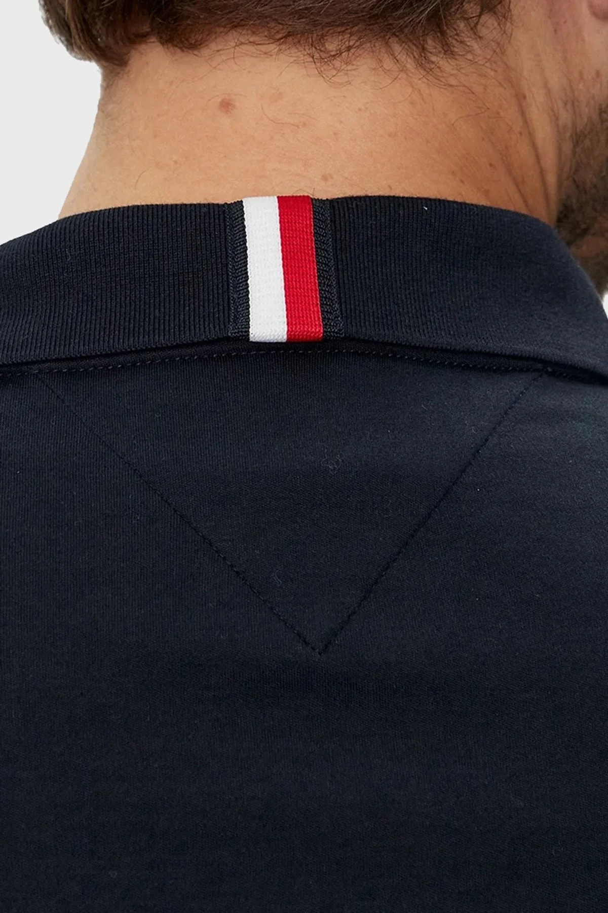 Tommy Hilfiger % 100 Pamuk Regular Fit Erkek Polo Yaka T Shirt MW0MW35585 DW5 LACİVERT - 10