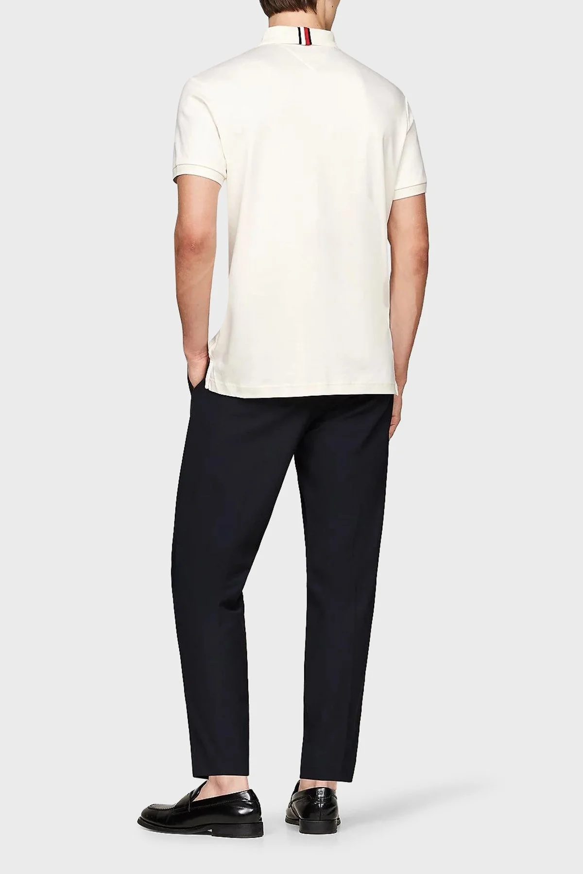 Tommy Hilfiger % 100 Pamuk Regular Fit Erkek Polo Yaka T Shirt MW0MW35585 YBR BEYAZ - 8