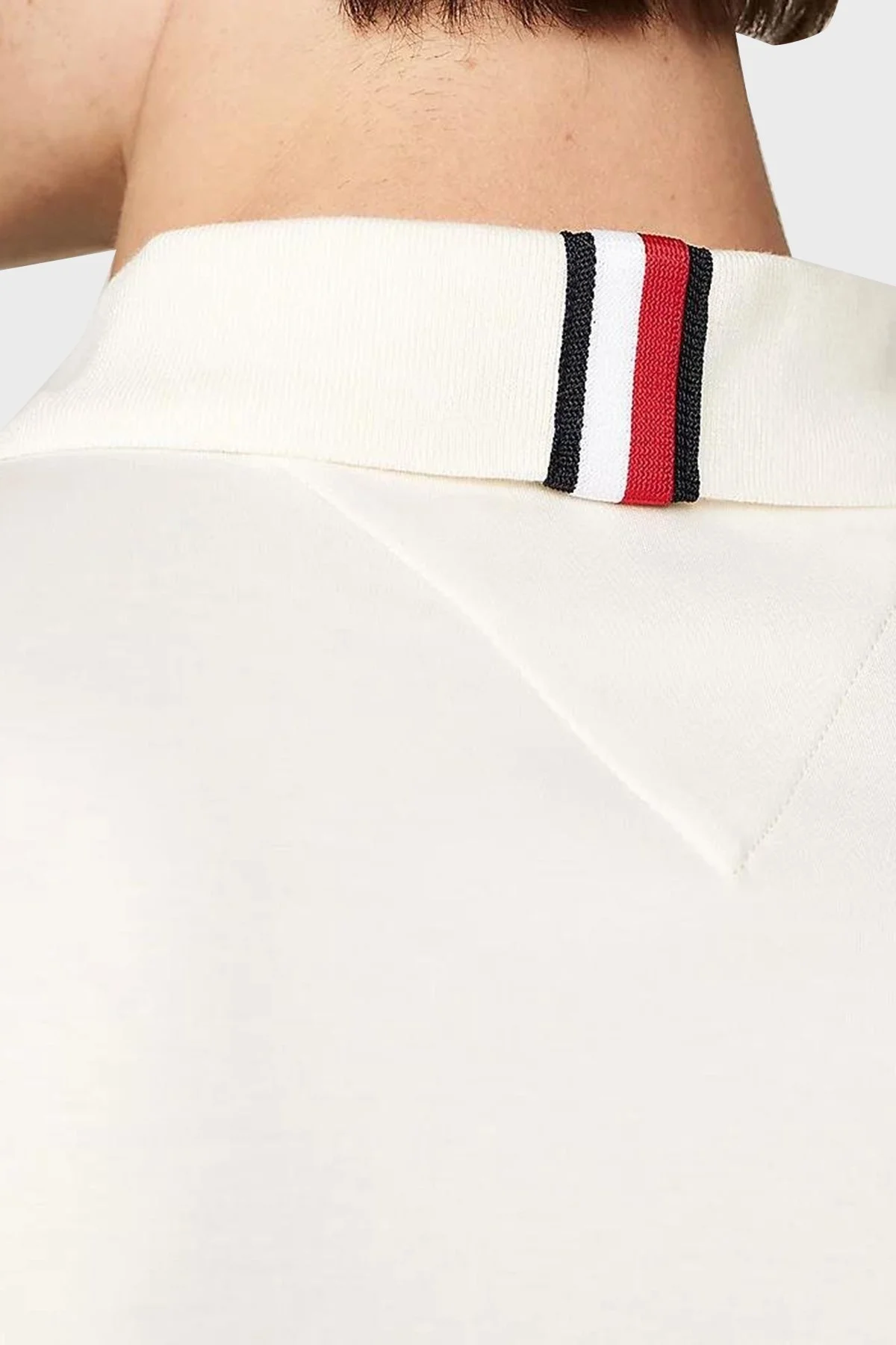 Tommy Hilfiger % 100 Pamuk Regular Fit Erkek Polo Yaka T Shirt MW0MW35585 YBR BEYAZ - 10