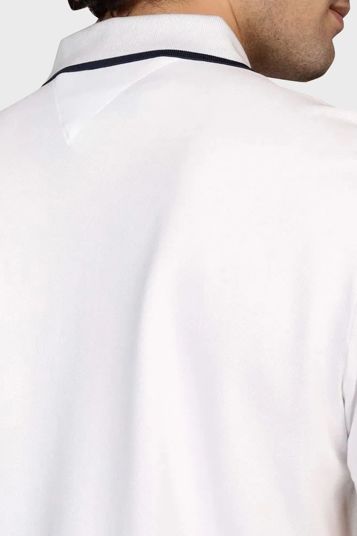 Tommy Hilfiger % 100 Pamuk Regular Fit Erkek Polo Yaka T Shirt MW0MW37514 YBR BEYAZ - 10