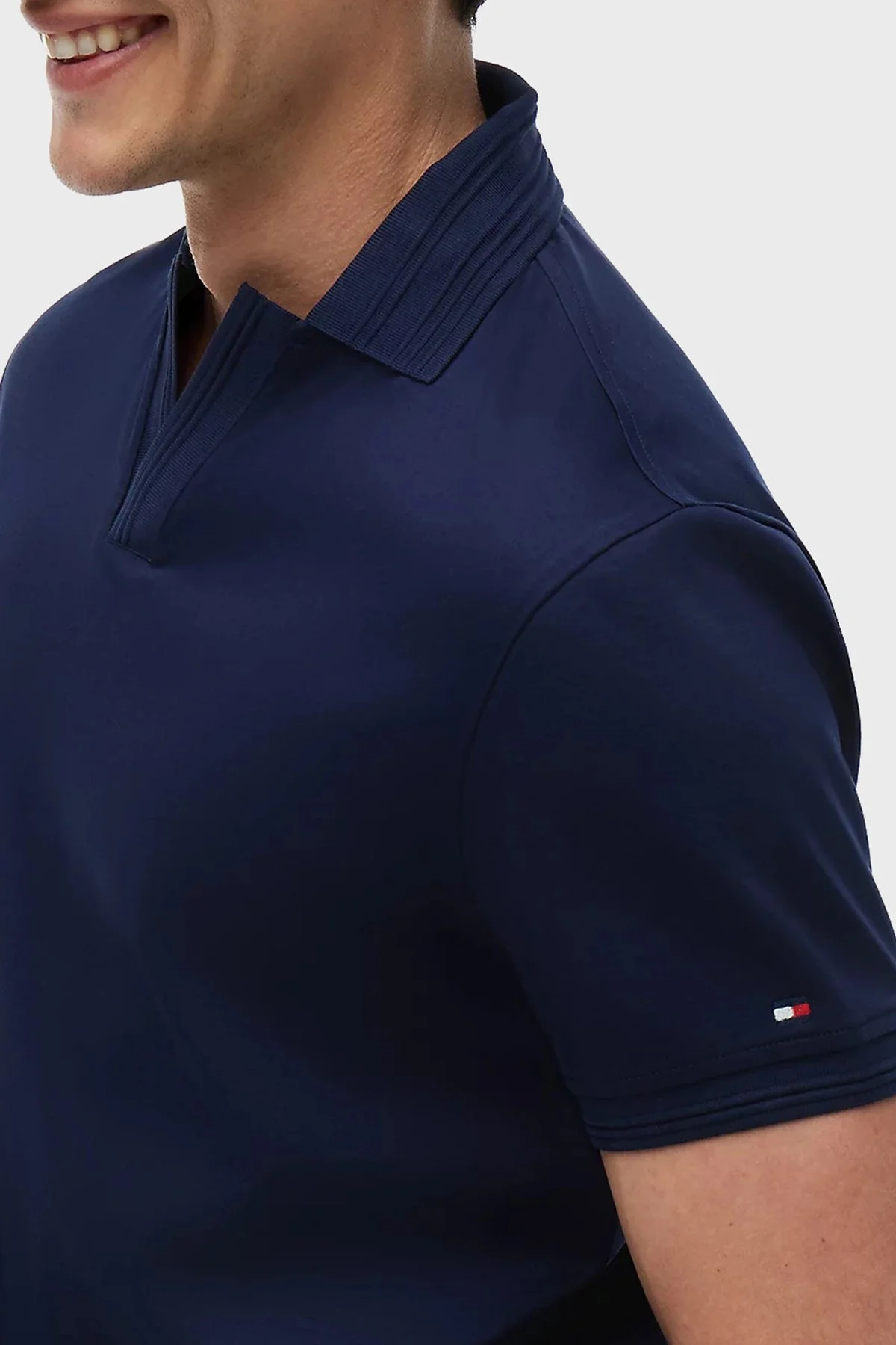 Tommy Hilfiger % 100 Pamuk Regular Fit Erkek Polo Yaka T Shirt MW0MW42745 DCC LACİVERT - 4