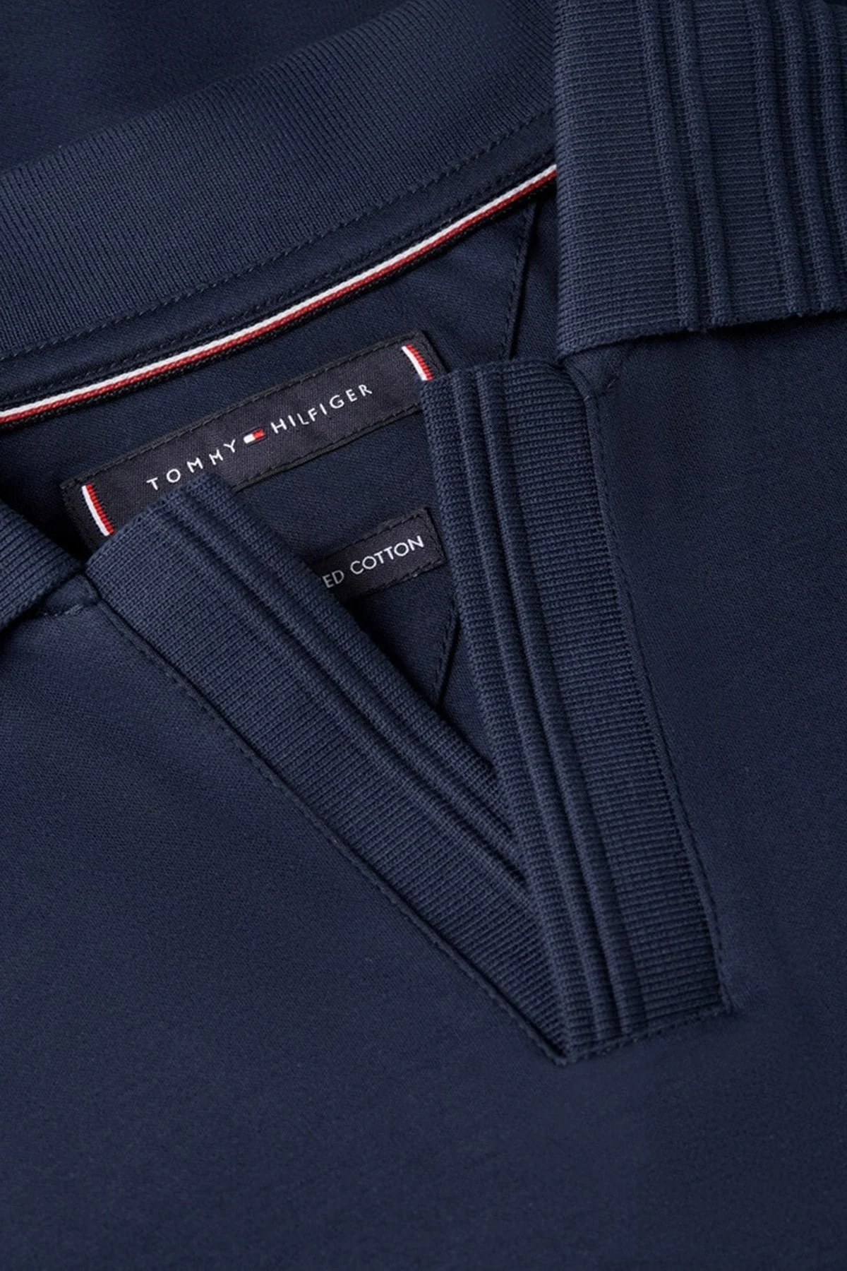 Tommy Hilfiger % 100 Pamuk Regular Fit Erkek Polo Yaka T Shirt MW0MW42745 DCC LACİVERT - 5