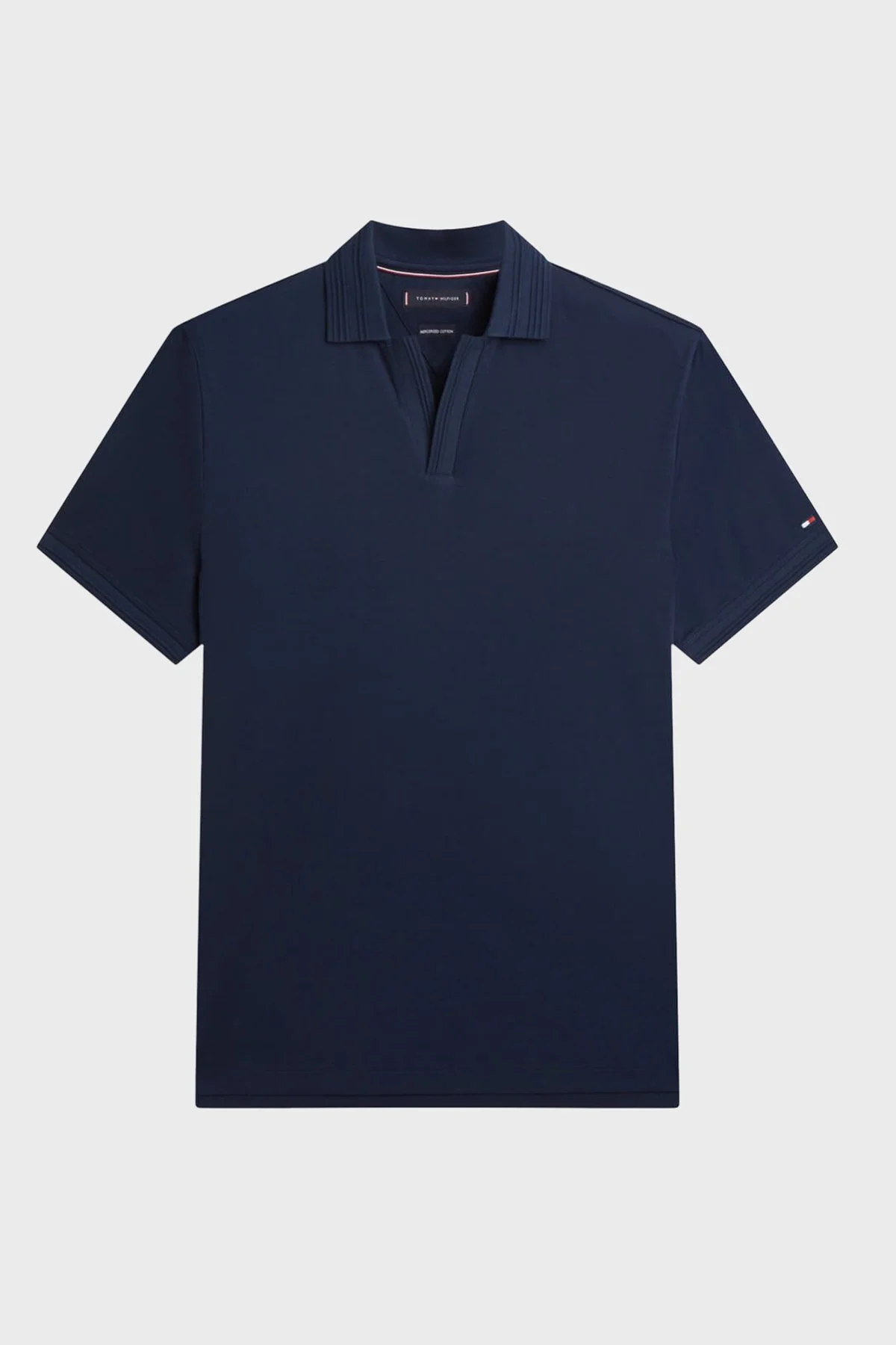 Tommy Hilfiger % 100 Pamuk Regular Fit Erkek Polo Yaka T Shirt MW0MW42745 DCC LACİVERT - 6