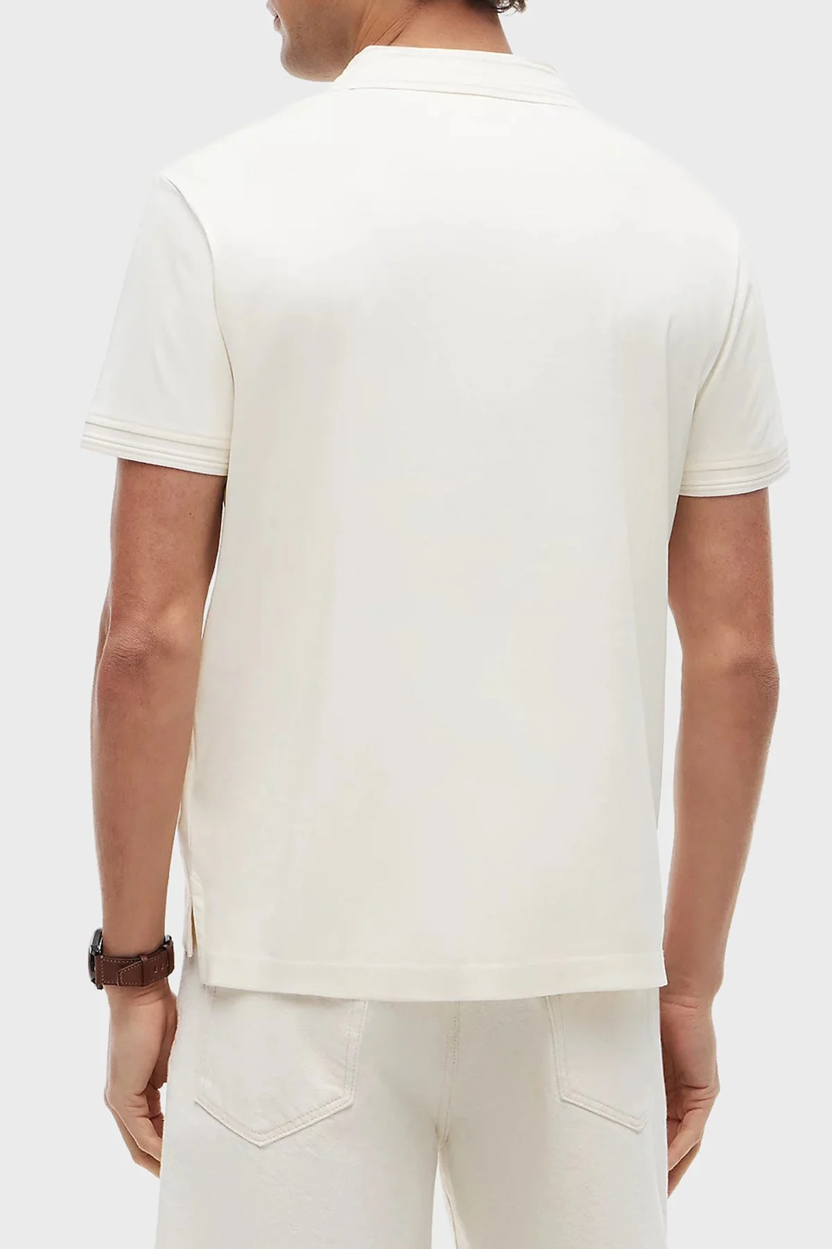 Tommy Hilfiger % 100 Pamuk Regular Fit Erkek Polo Yaka T Shirt MW0MW42745 Z00 AÇIK BEJ - 3