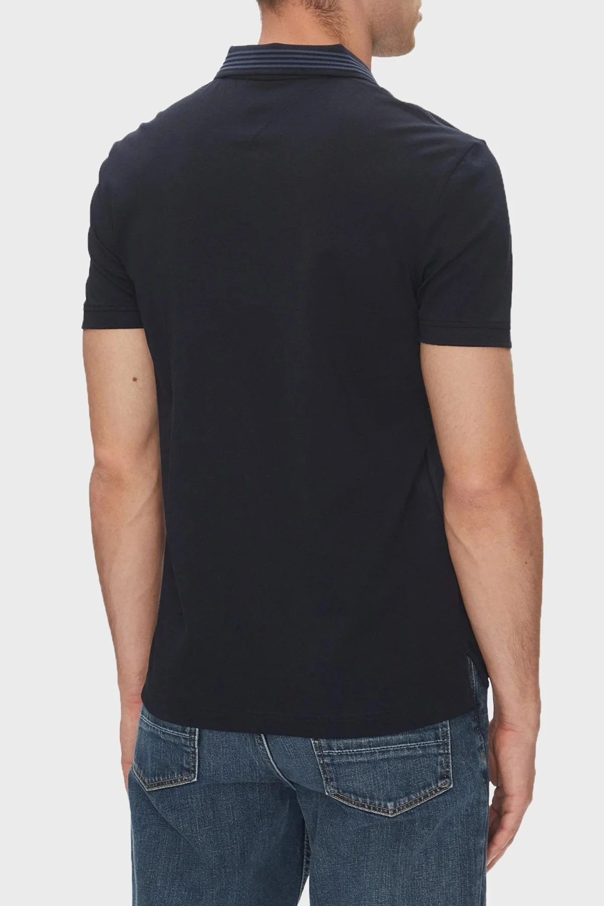 Tommy Hilfiger % 100 Pamuk Regular Fit Fermuarlı Erkek Polo Yaka T Shirt MW0MW38473 DW5 LACİVERT - 9