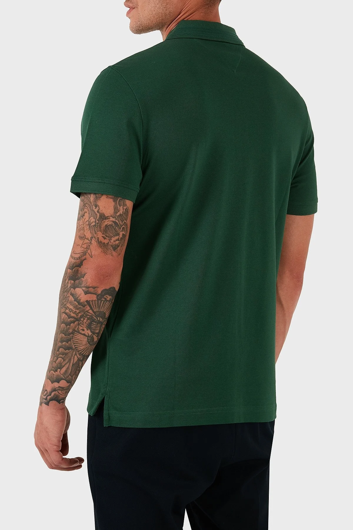 Tommy Hilfiger % 100 Pamuk Regular Fit Fermuarlı Erkek Polo Yaka T Shirt MW0MW38473 L2N YEŞİL - 2