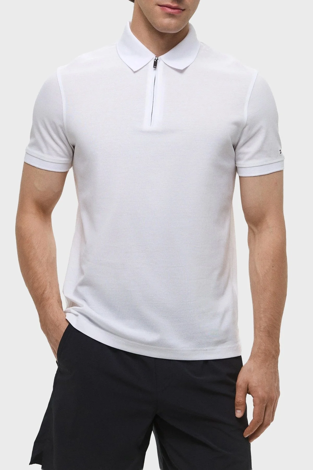 Tommy Hilfiger % 100 Pamuk Regular Fit Fermuarlı Erkek Polo Yaka T Shirt MW0MW38746 YCF BEYAZ - 4