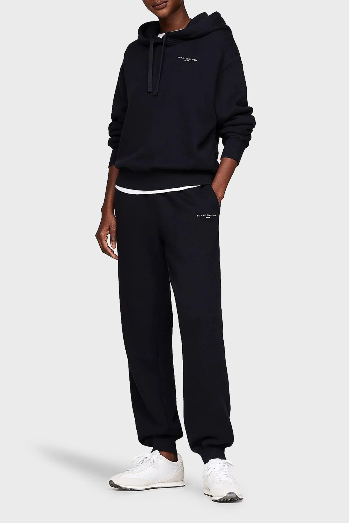 Tommy Hilfiger % 100 Pamuk Regular Fit Kapüşonlu Bayan Sweat WW0WW42896 DW5 LACİVERT - 3