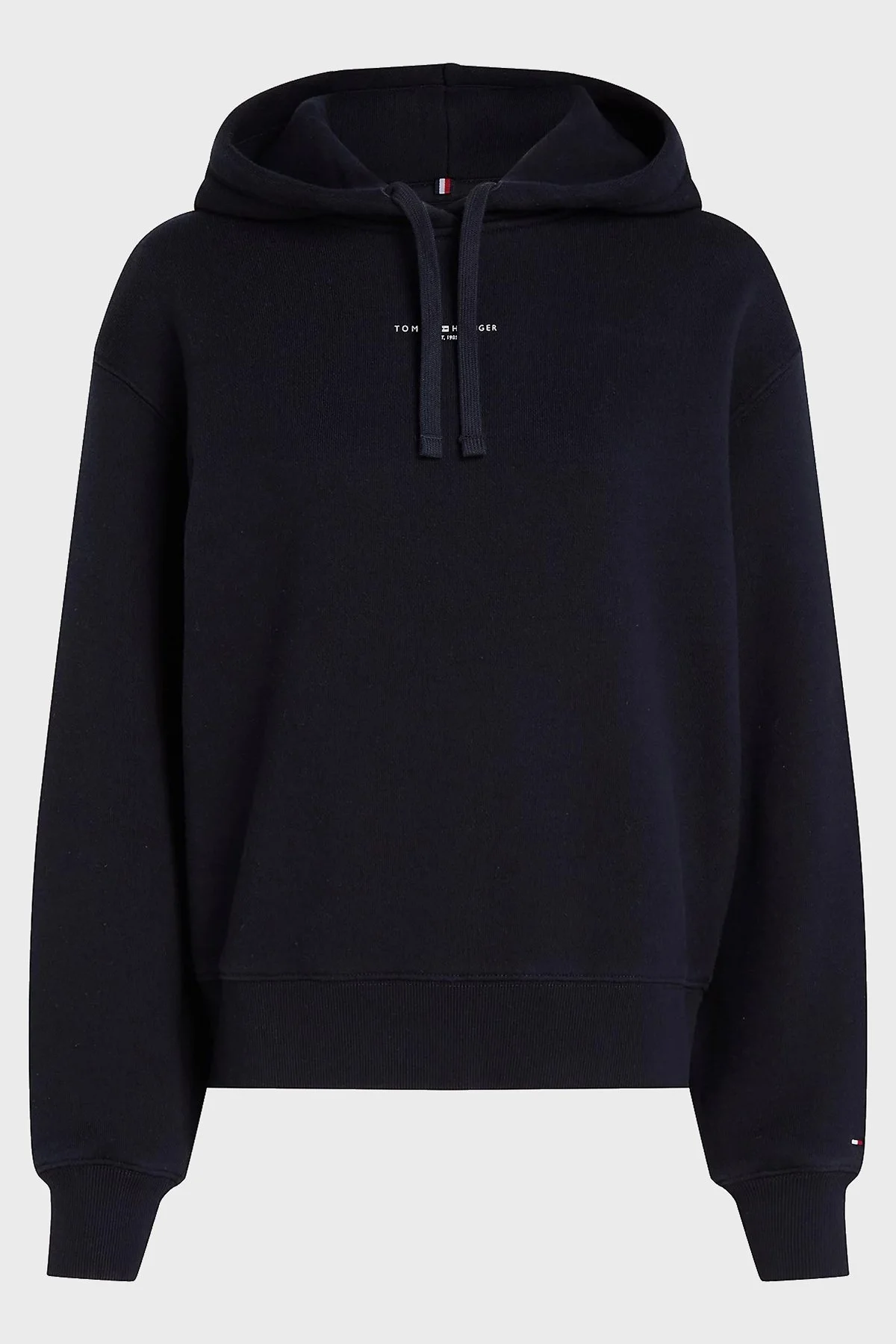 Tommy Hilfiger % 100 Pamuk Regular Fit Kapüşonlu Bayan Sweat WW0WW42896 DW5 LACİVERT - 5