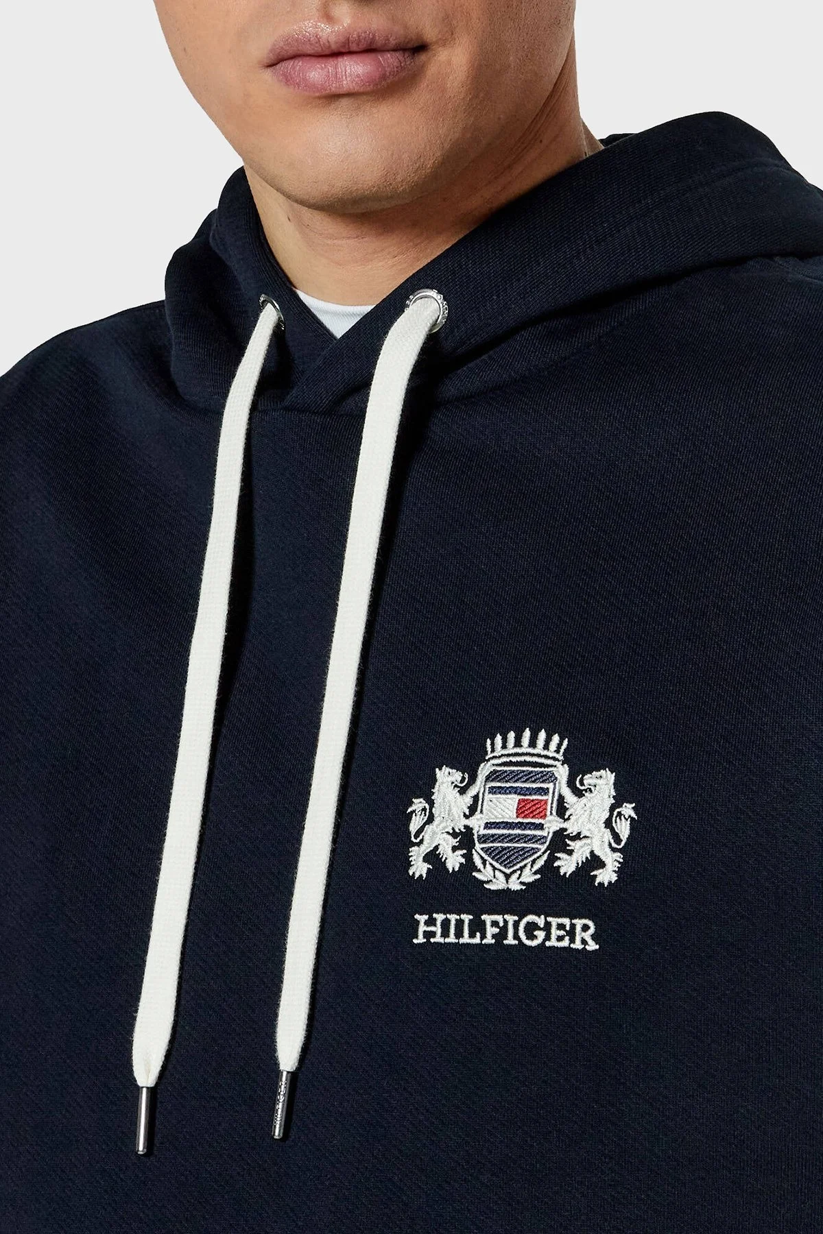 Tommy Hilfiger % 100 Pamuk Regular Fit Kapüşonlu Erkek Sweat MW0MW37462 DW5 LACİVERT - 9