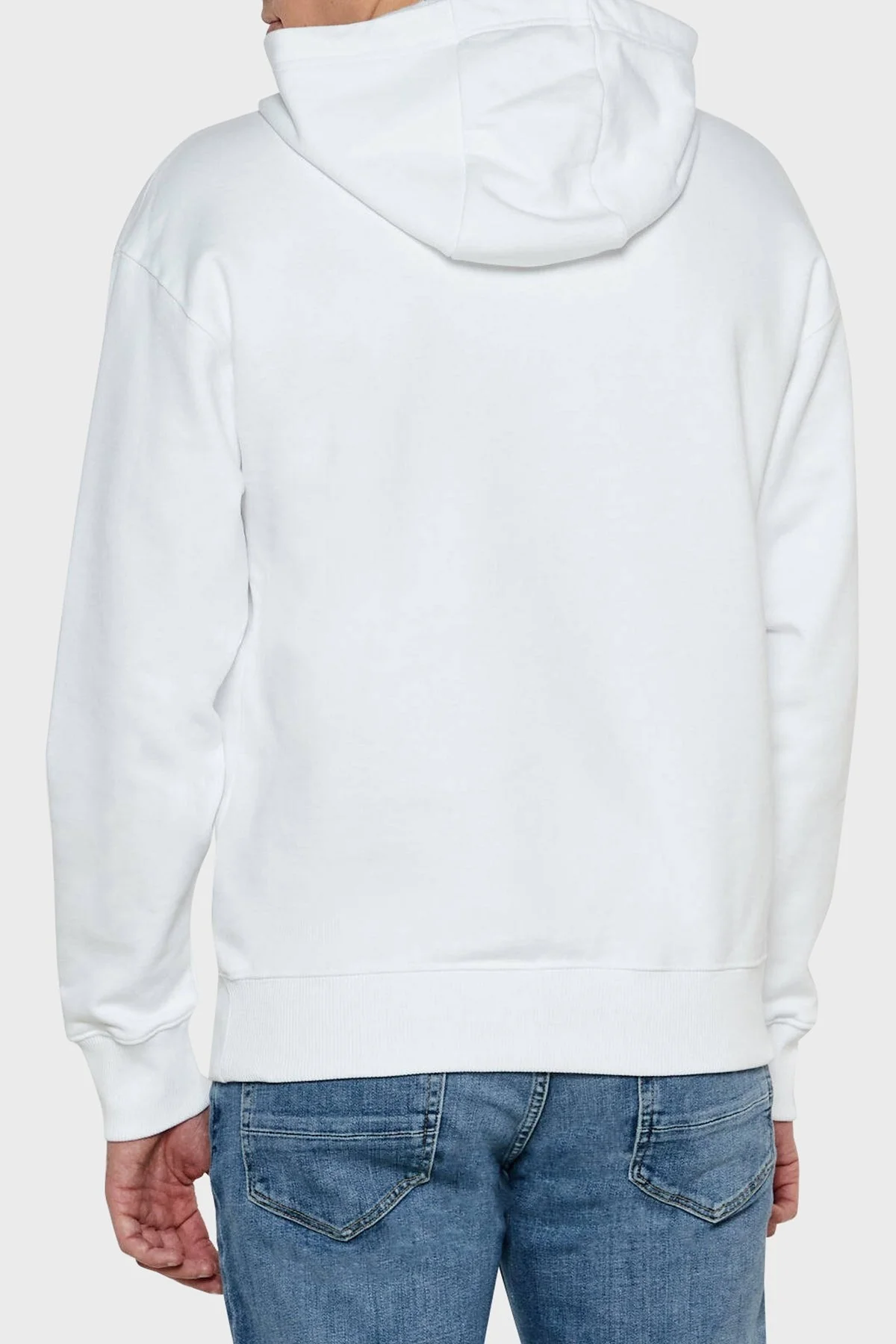 Tommy Hilfiger % 100 Pamuk Regular Fit Kapüşonlu Erkek Sweat MW0MW37462 YBR BEYAZ - 7