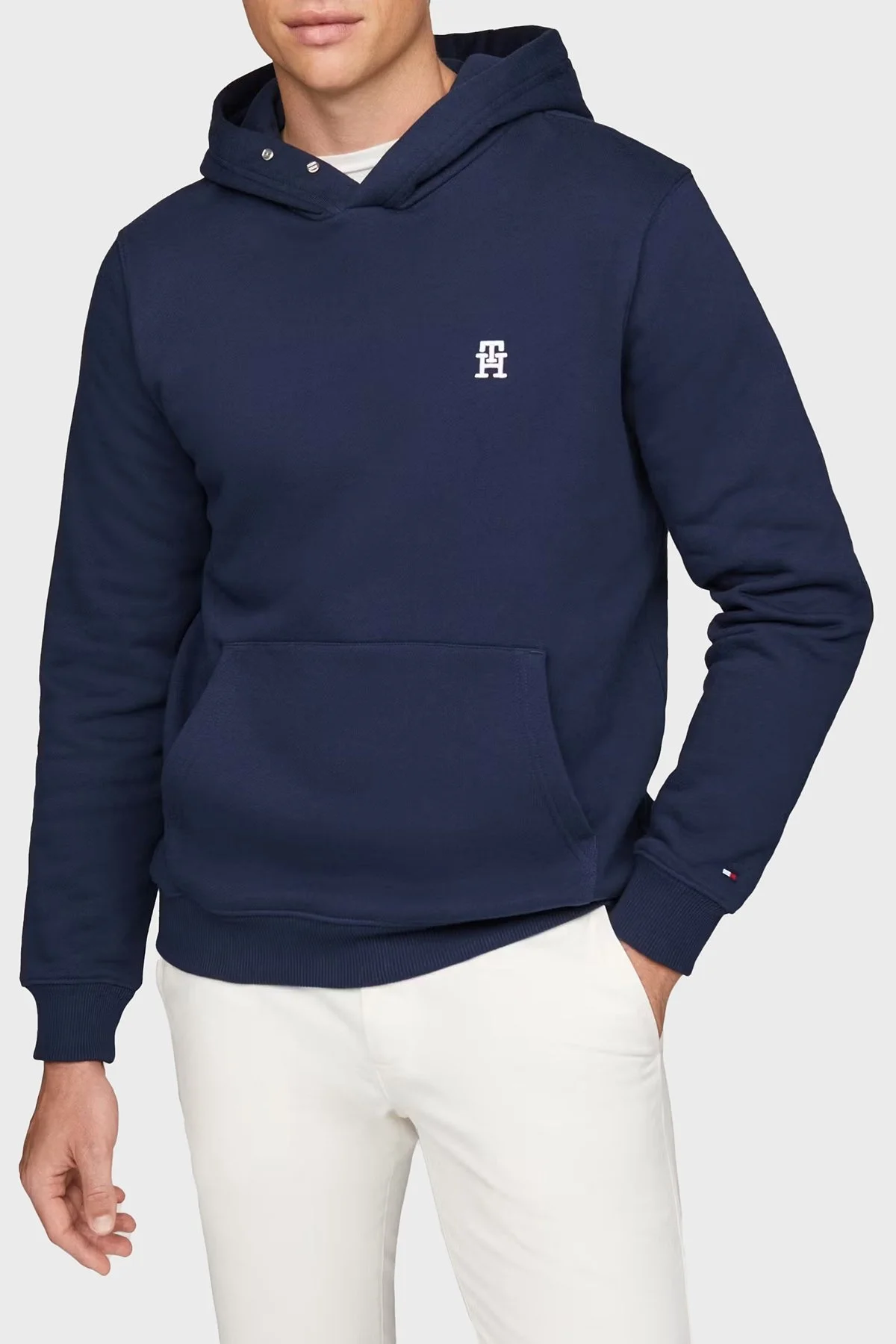 Tommy Hilfiger % 100 Pamuk Regular Fit Kapüşonlu Erkek Sweat MW0MW37469 DAF LACİVERT - 6